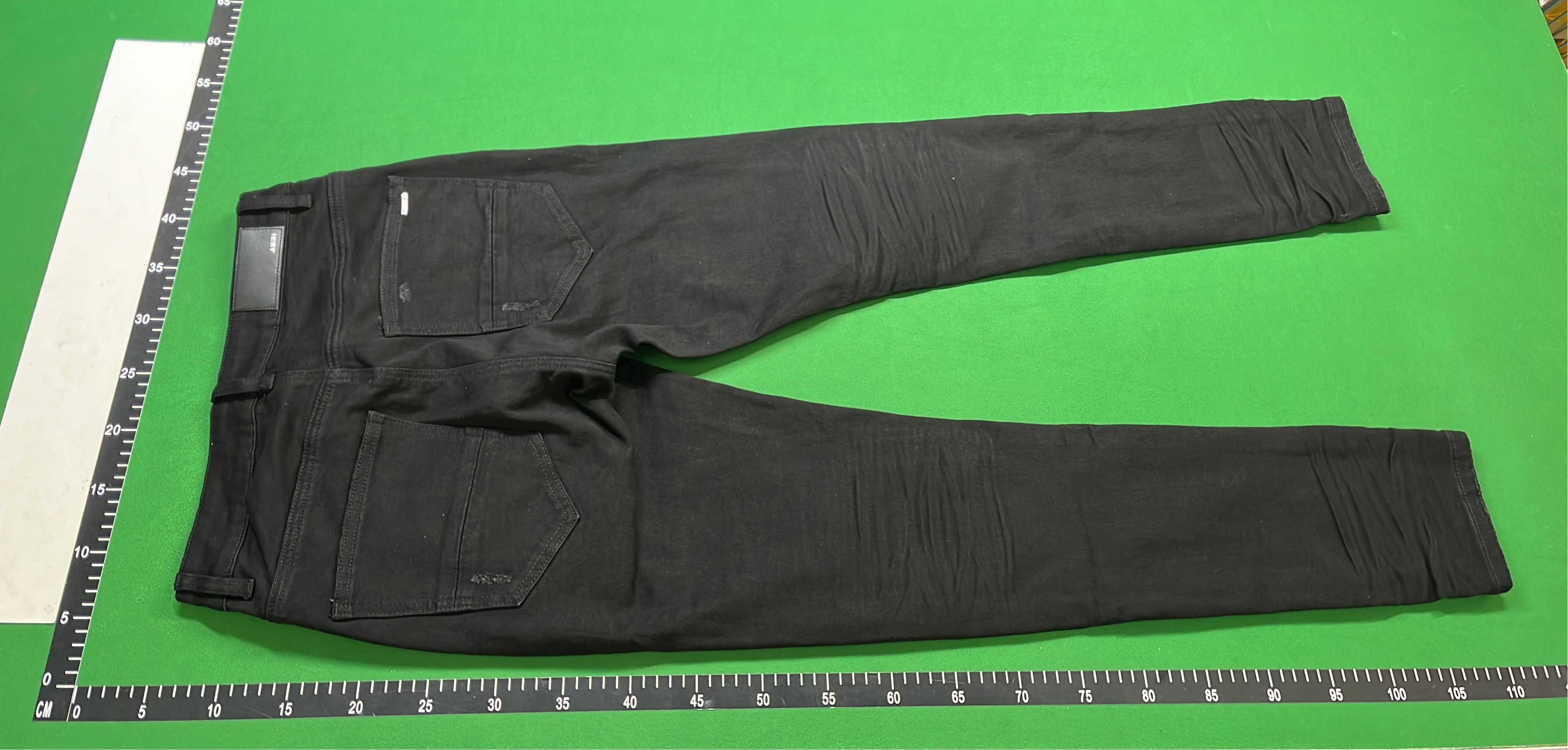AM1241 Distressed Black Skinny Jeans with Rips and Embroidery
