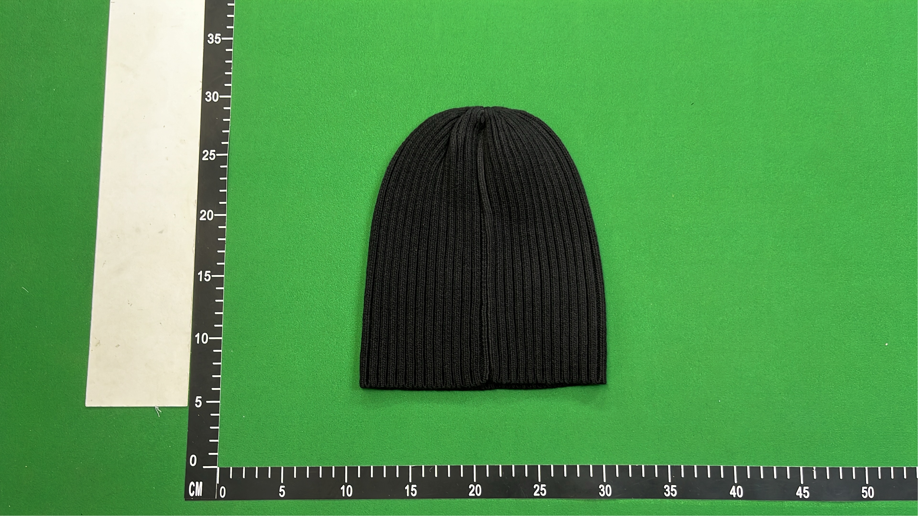 Prada Black Ribbed Knit Beanie with Logo Patch
