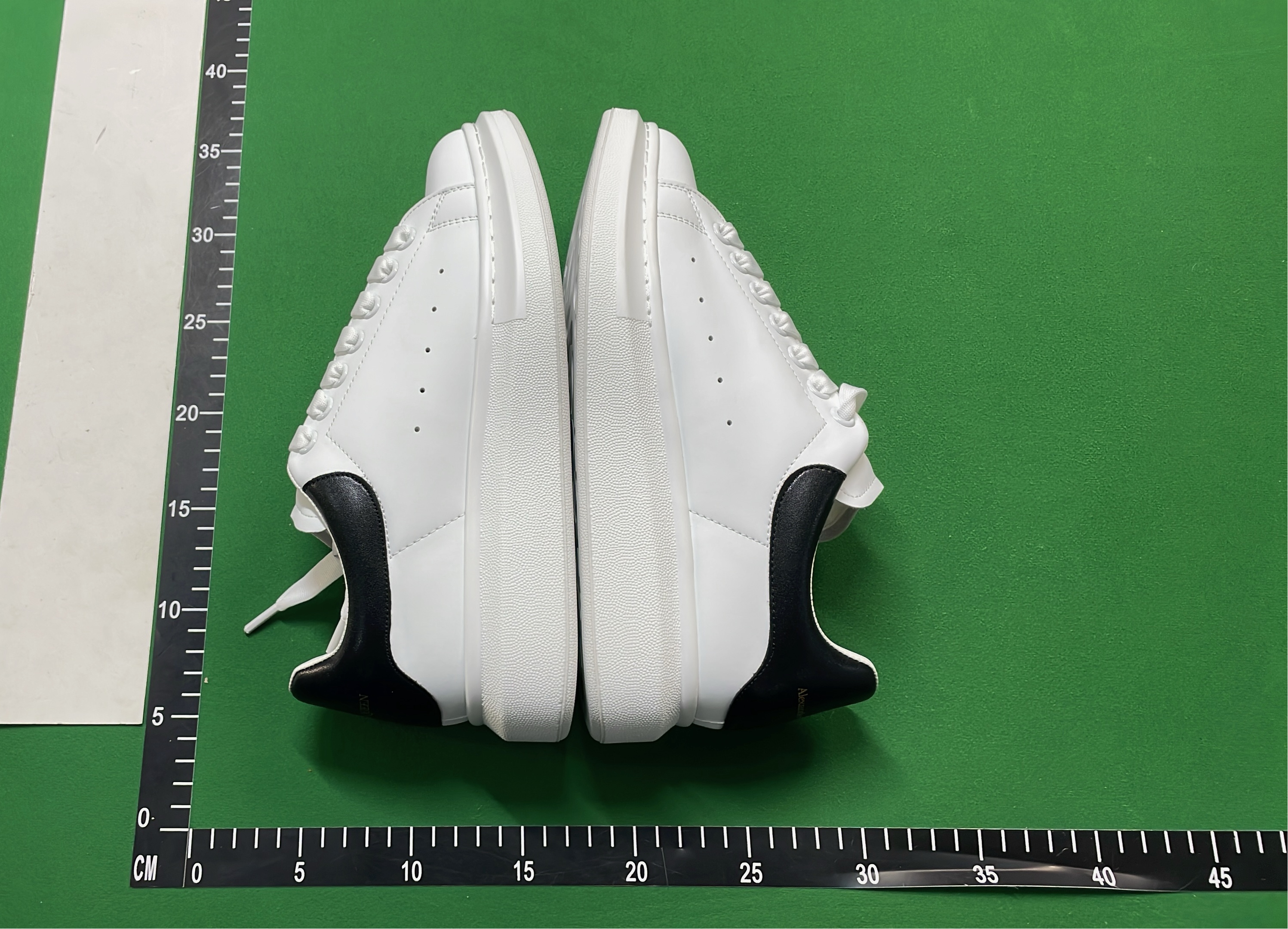 Alexander McQueen White Leather Sneakers with Colorful Heel Tab