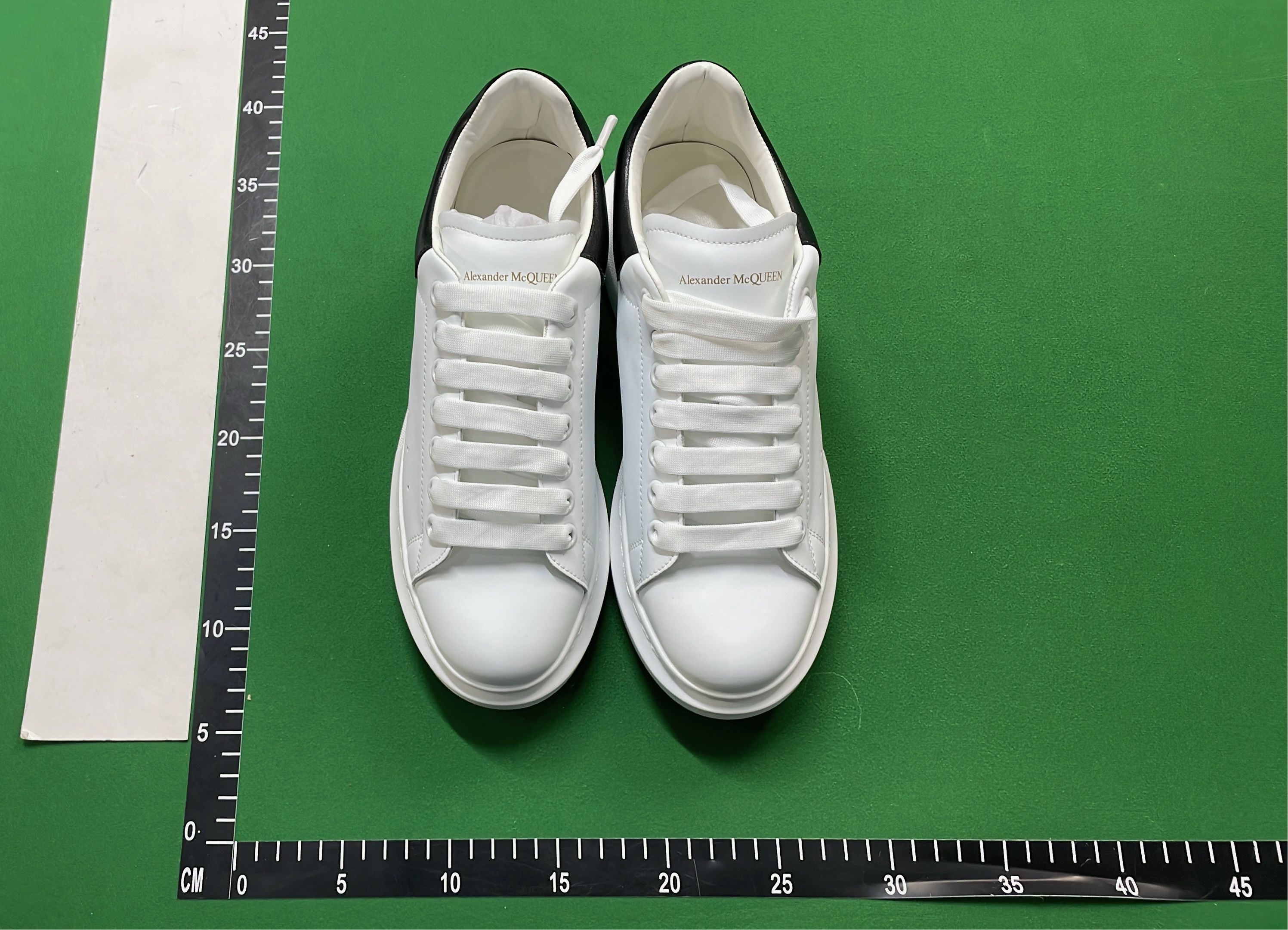 Alexander McQueen White Leather Sneakers with Colorful Heel Tab