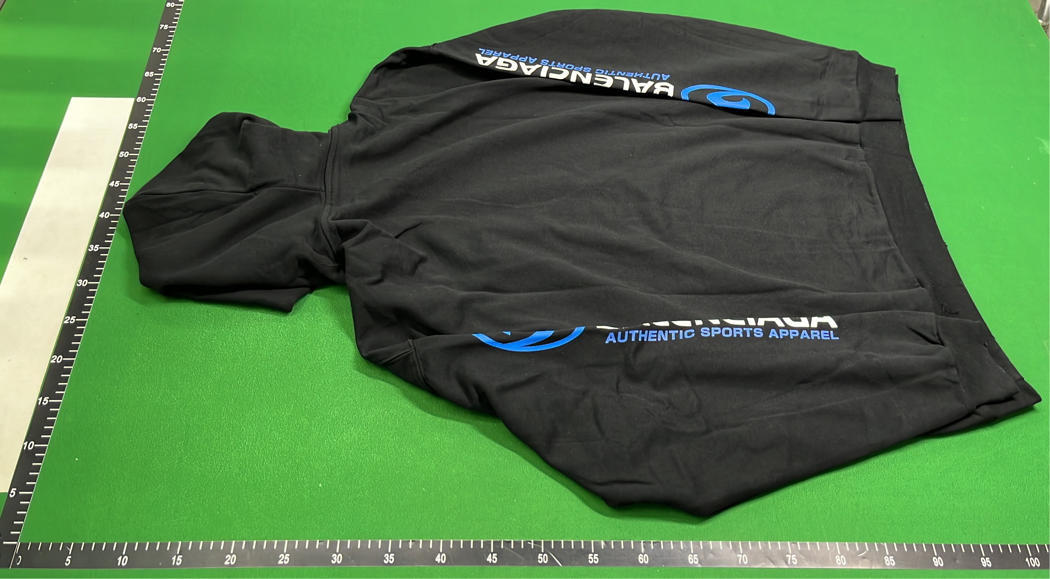 Black Hoodie with Blue Logo Design
