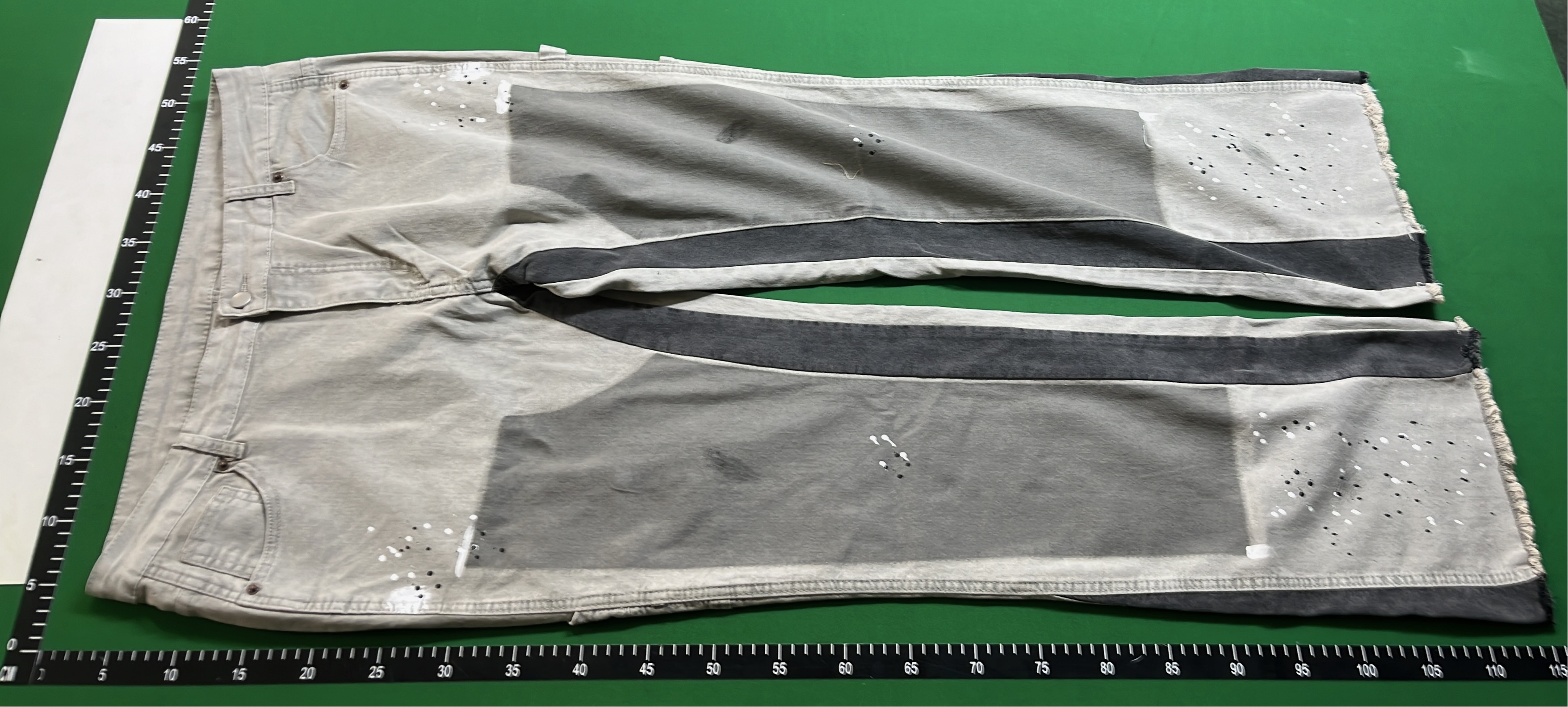 Grey Paint-Splatter Cargo Pants for Men