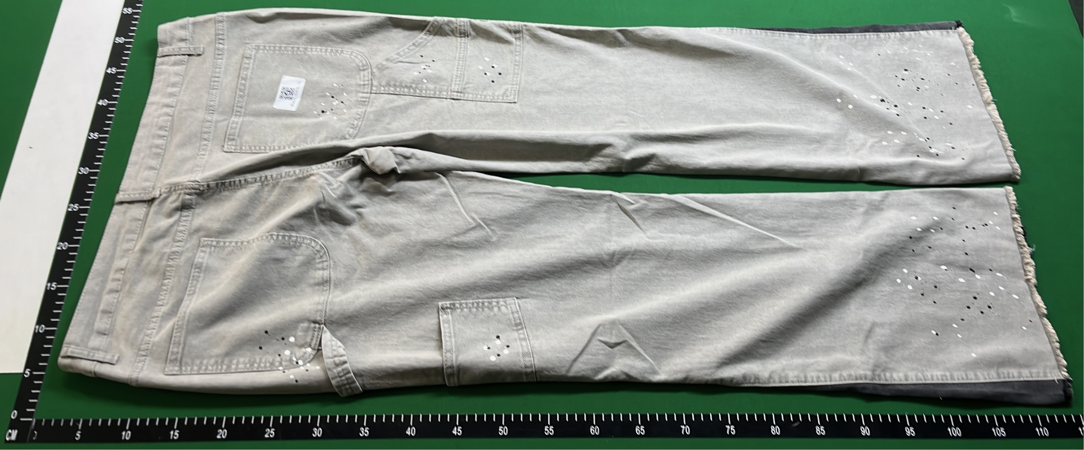Grey Paint-Splatter Cargo Pants for Men