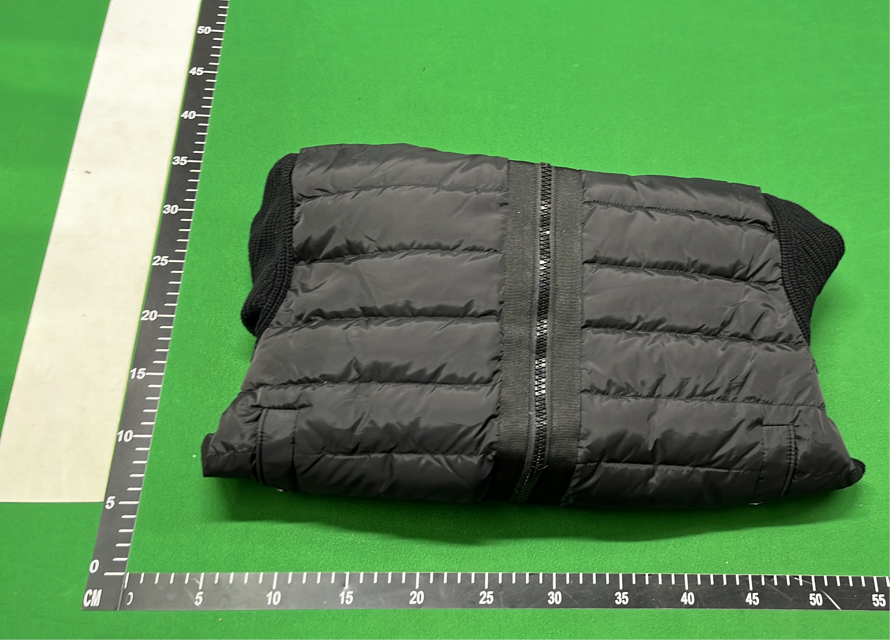 Moncler Men's Quilted Down Jacket with Hood and Knit Sleeves