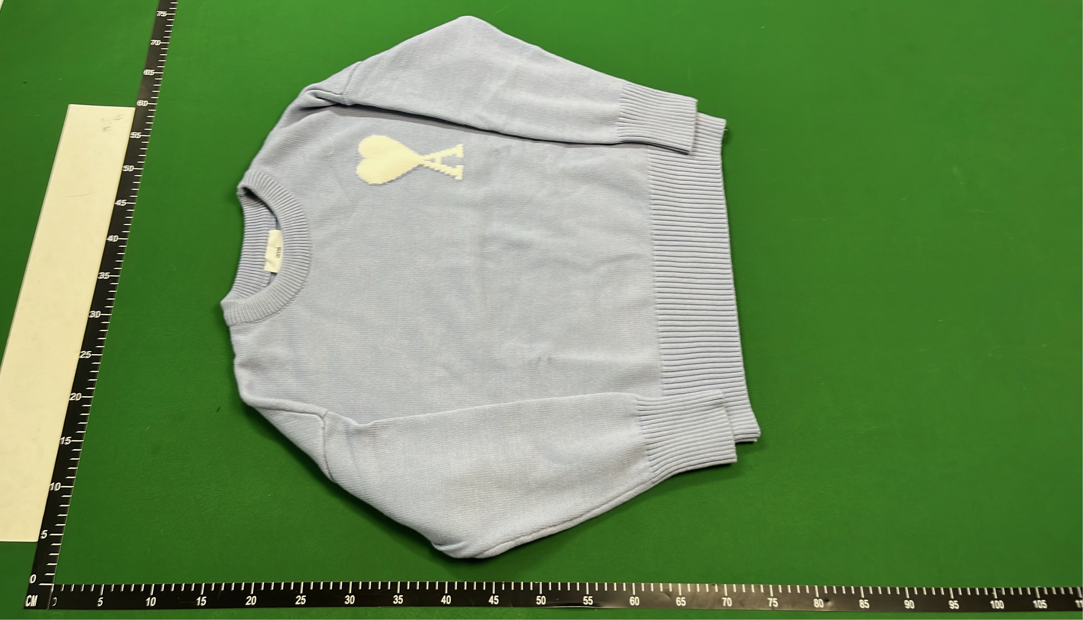 Pink Heart Logo Knit Sweater by ami