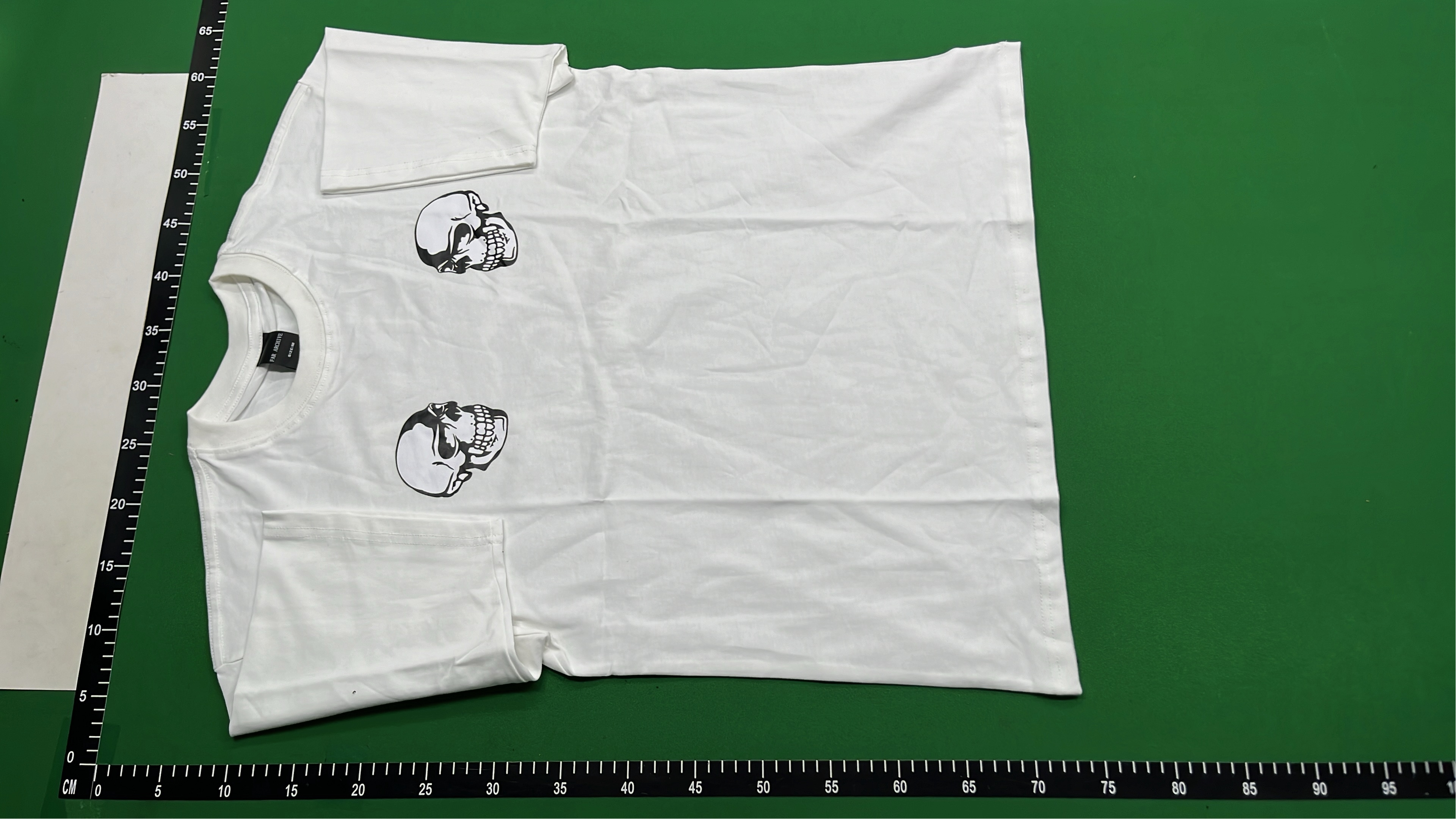 White T-Shirt with Dual Skull Design