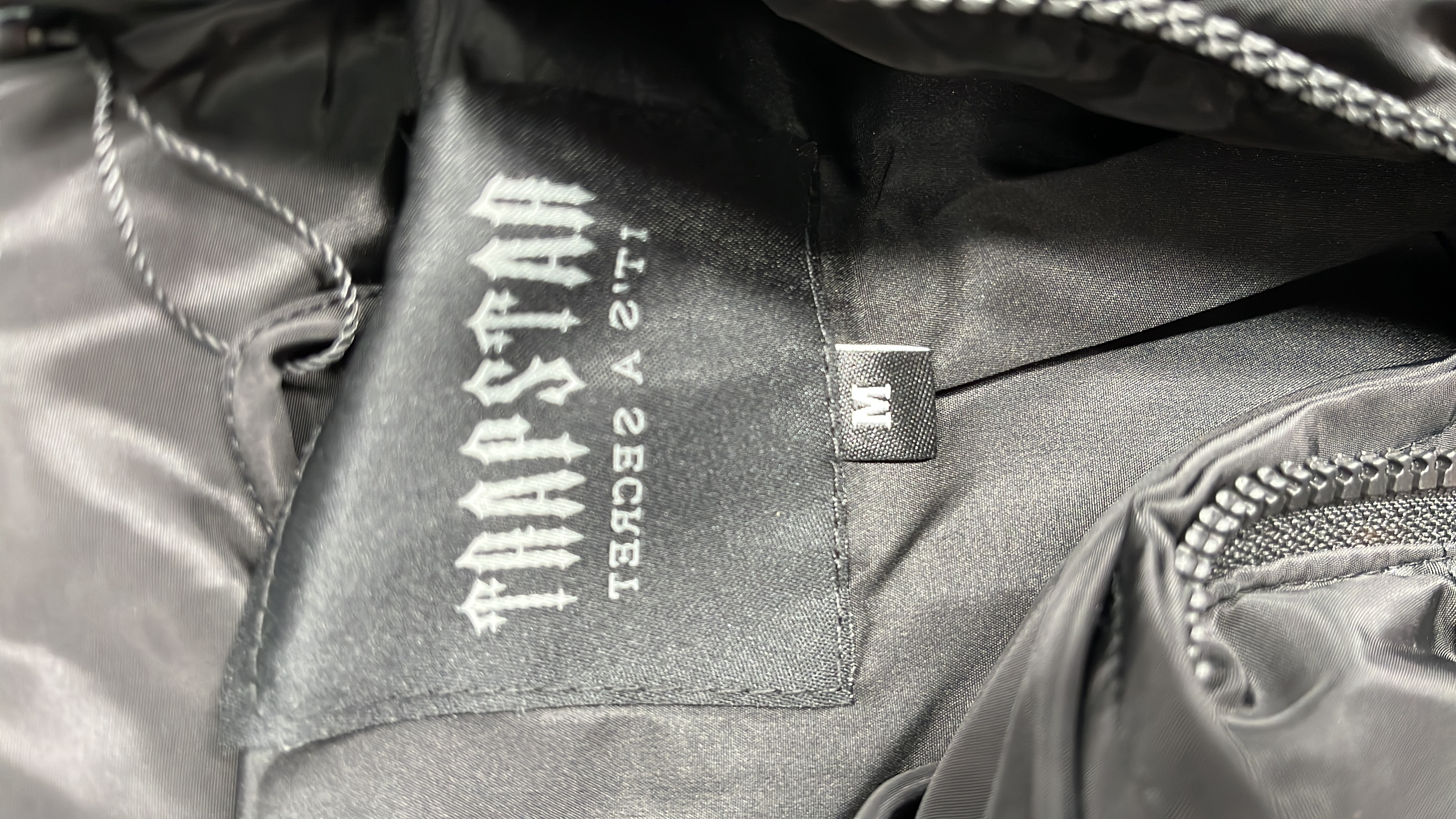Black Hooded Puffer Jacket with Logo Patch