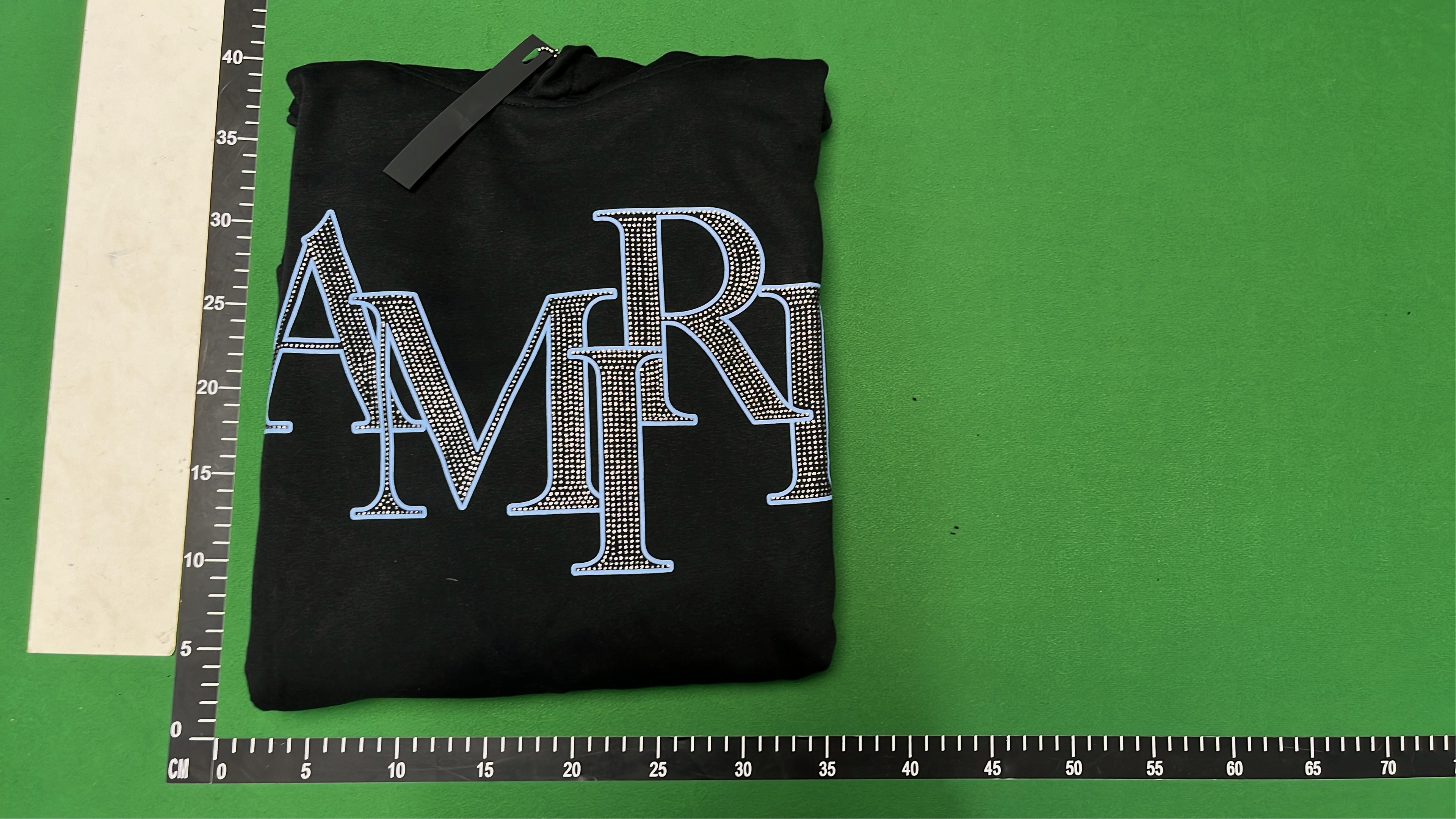 AMIRI Black Hoodie with Distressed Logo Print