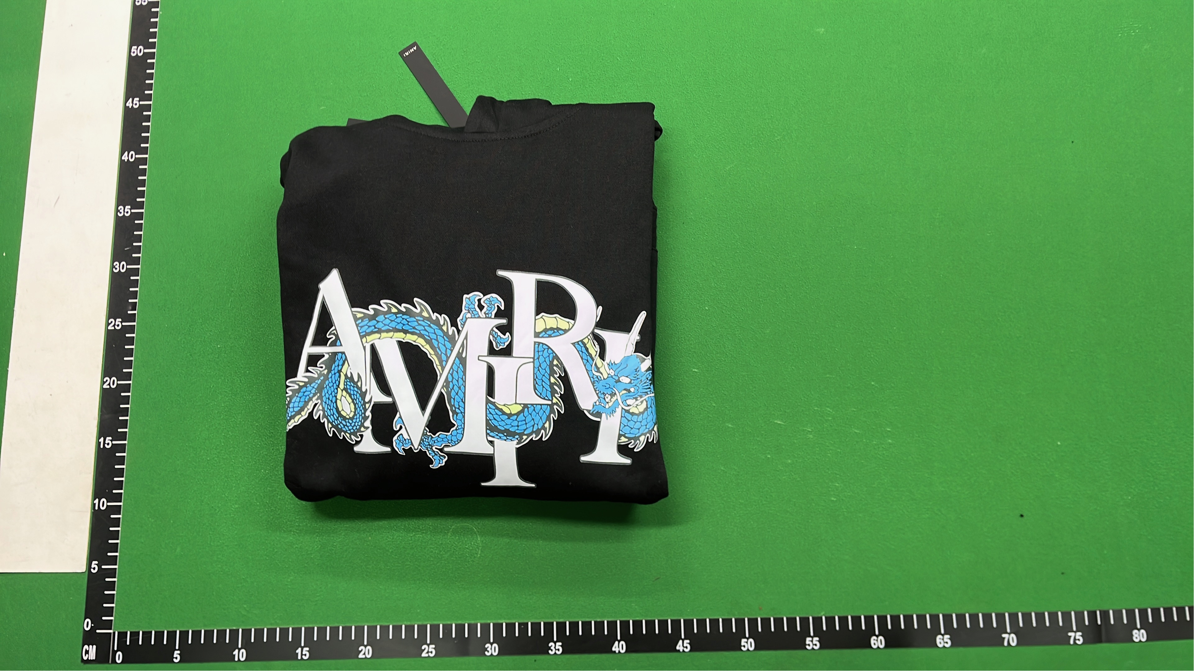 AMIRI White Hoodie with Blue Logo and Stripes