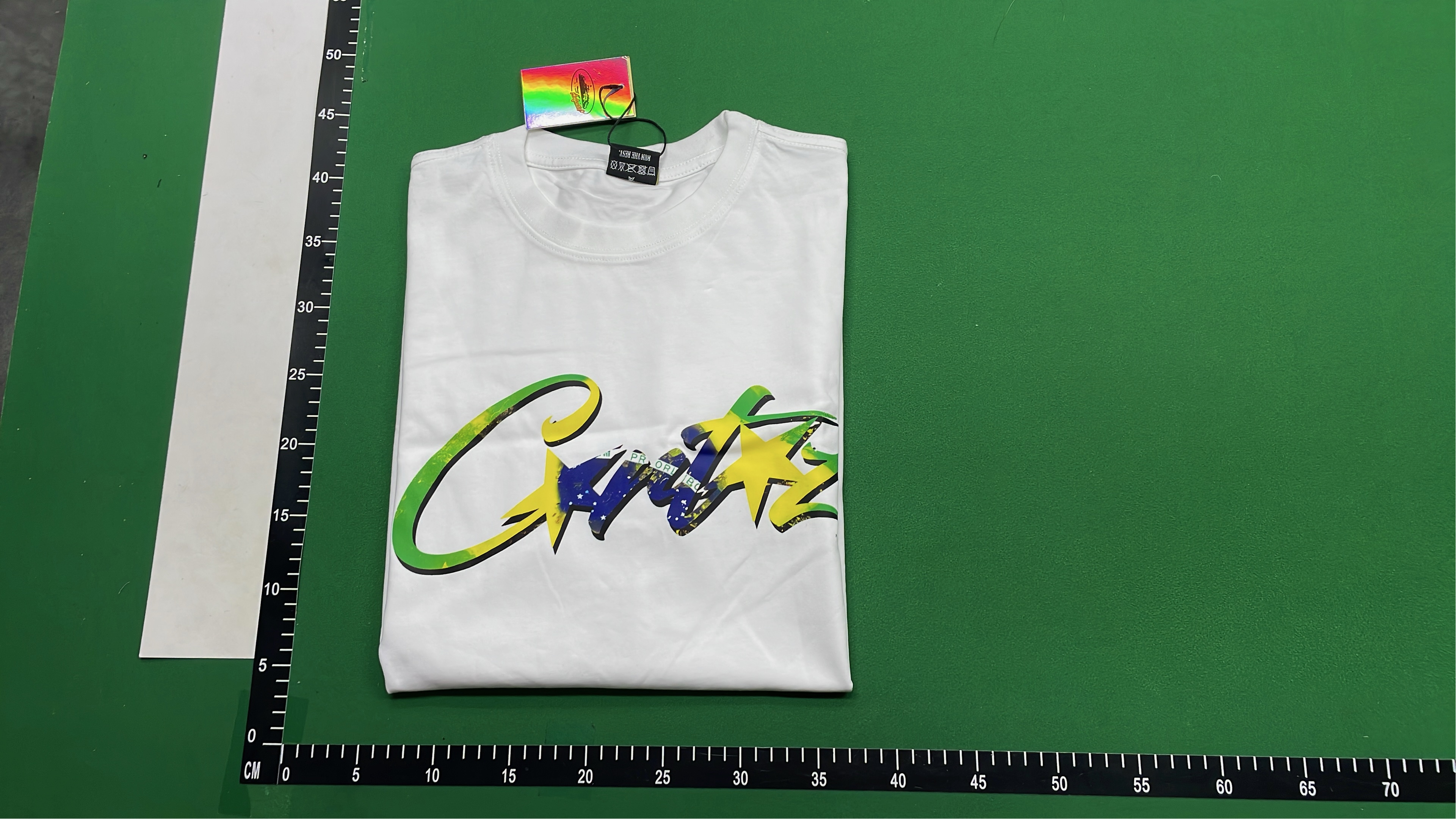Brazil Flag Design T-Shirt - Light Blue Cotton Tee
