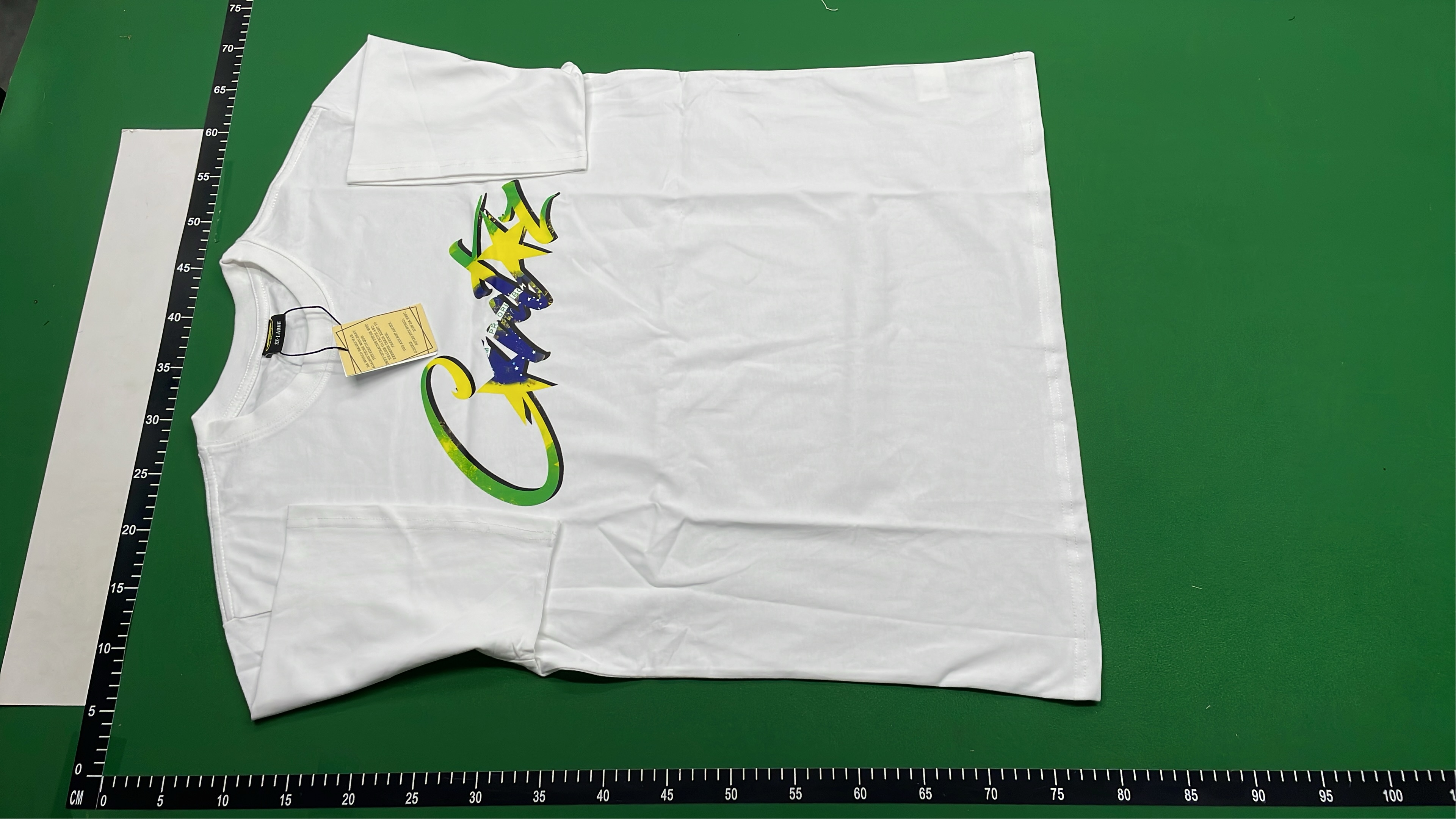 Brazil Flag Design T-Shirt - Light Blue Cotton Tee