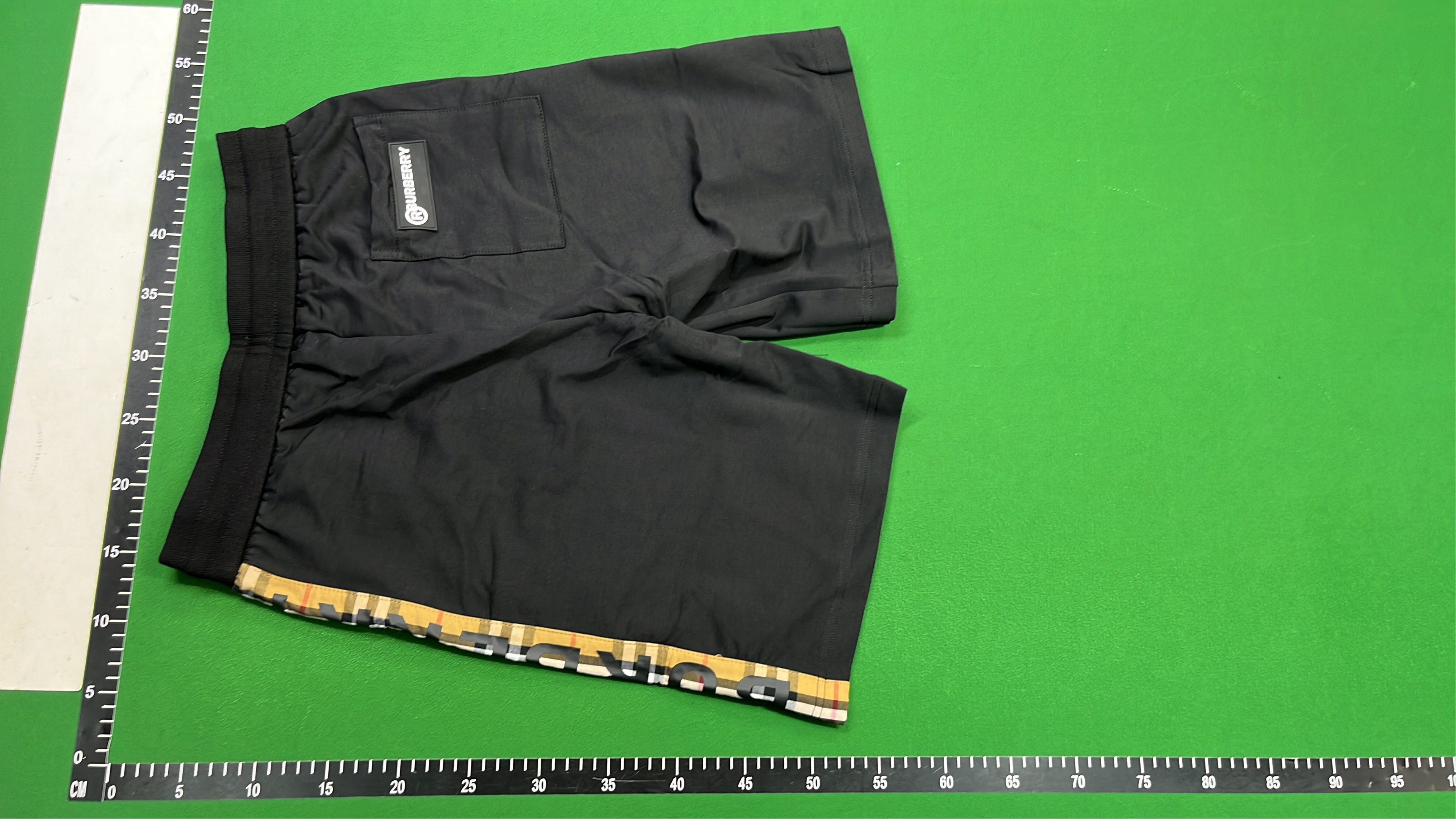 Burberry Black Logo Embroidered Track Shorts with Check Side Stripes