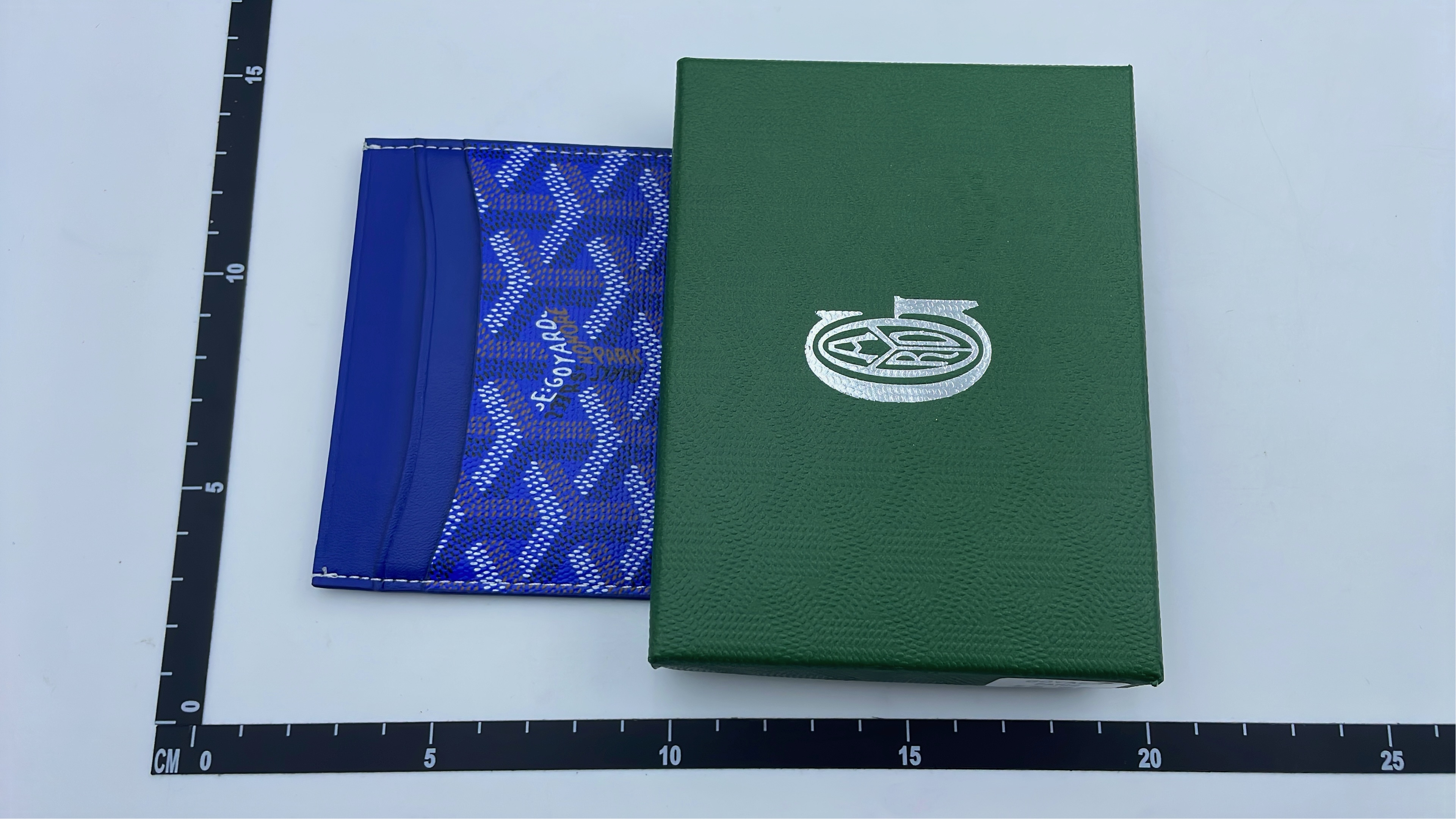 Goyard Green Card Holder with Monogram Pattern