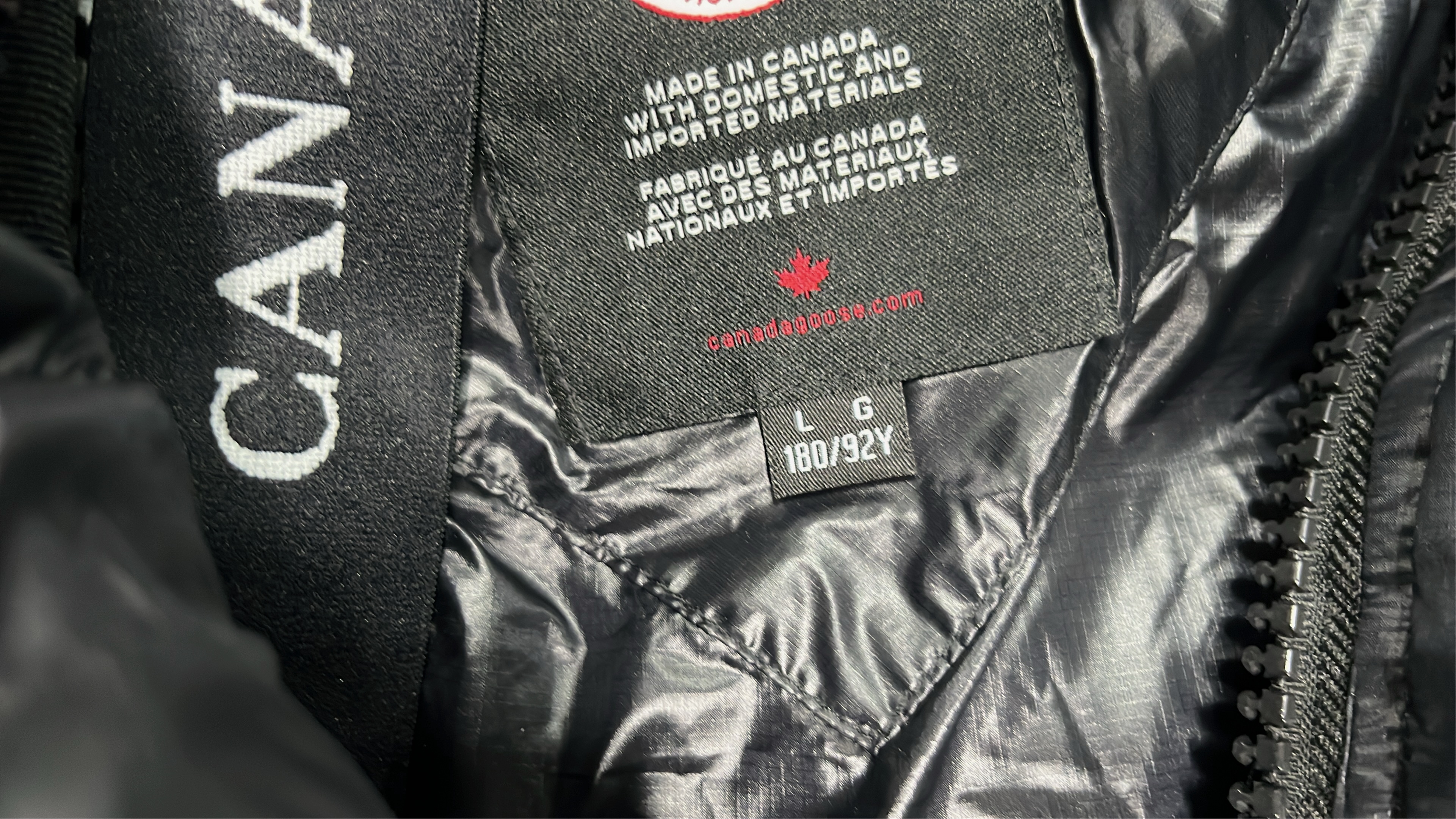 Canada Goose Silver Down Jacket with Hood and Logo Patch