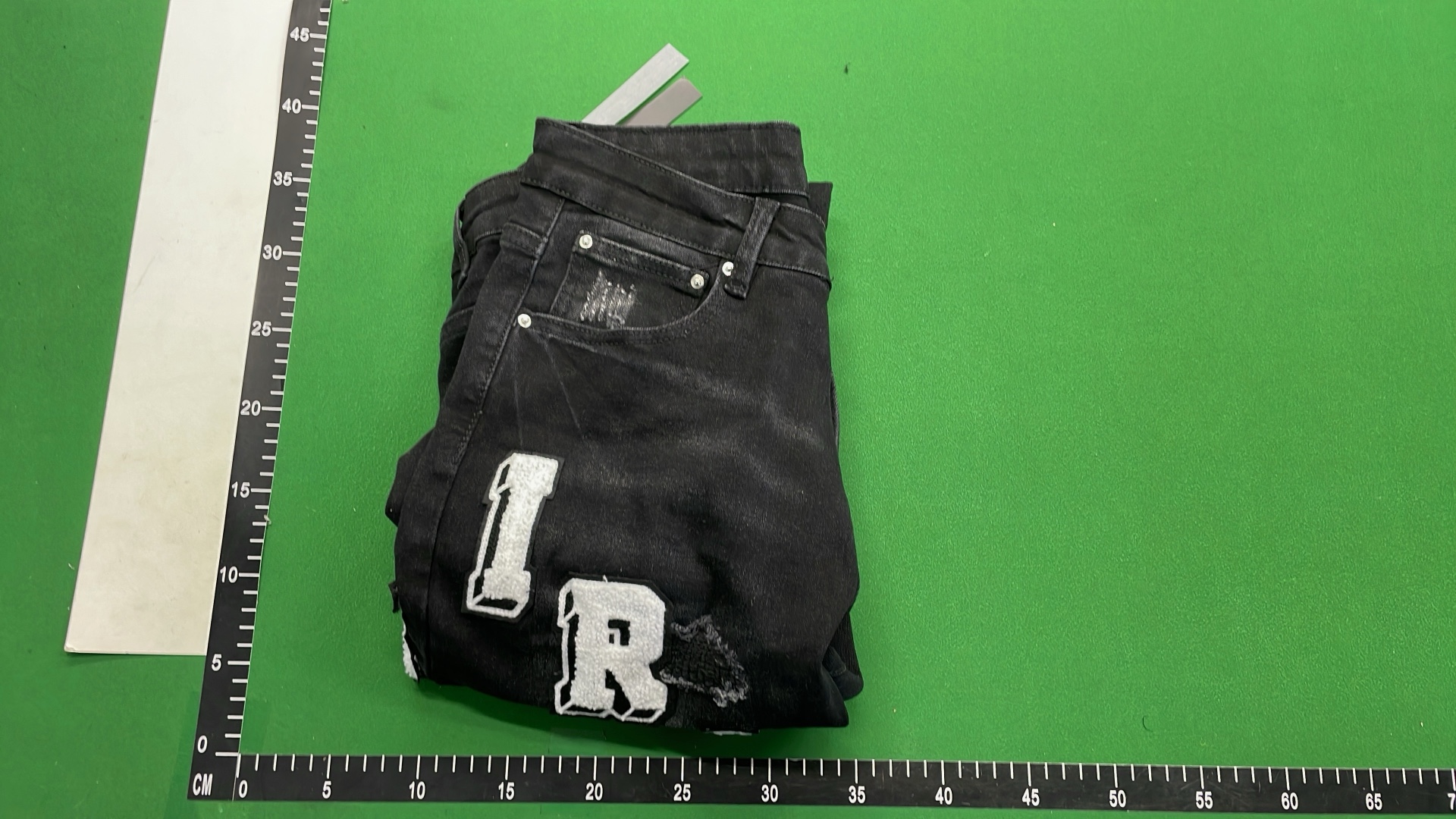AMIRI Angel Print Distressed Black Jeans