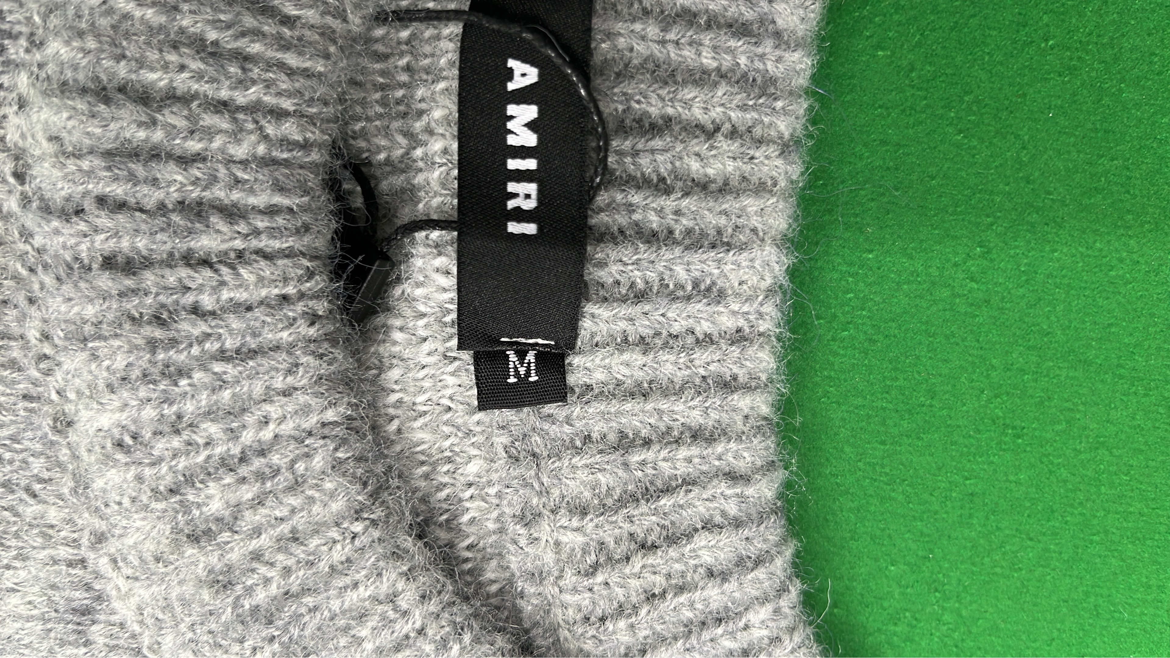 AMIRI Light Blue Knit Sweater with Logo Print