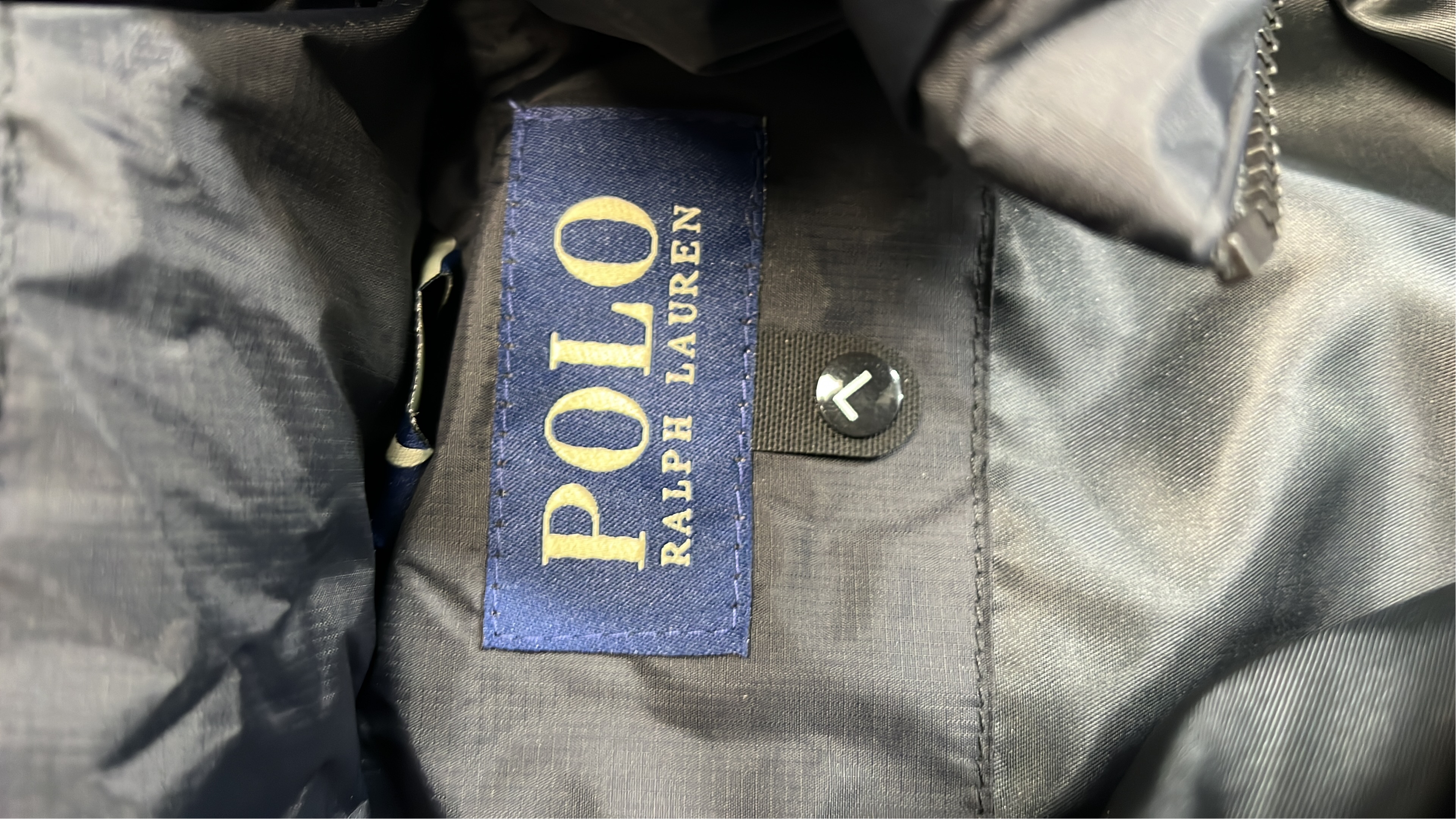 Men's Black Hooded Puffer Jacket with Red Pony Logo