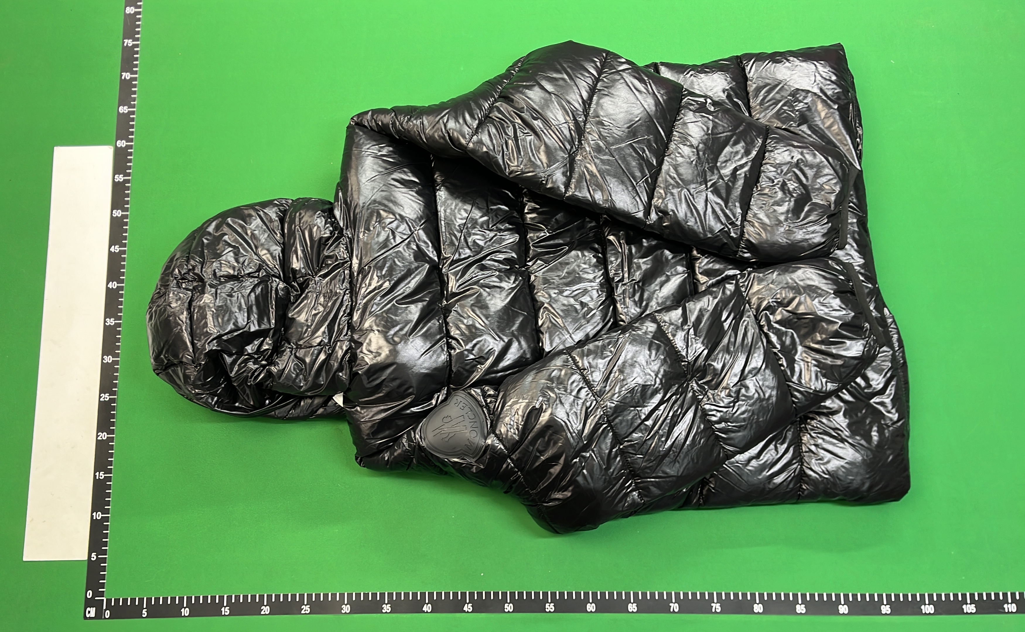 White Moncler Down Jacket with Hood and Logo Patches
