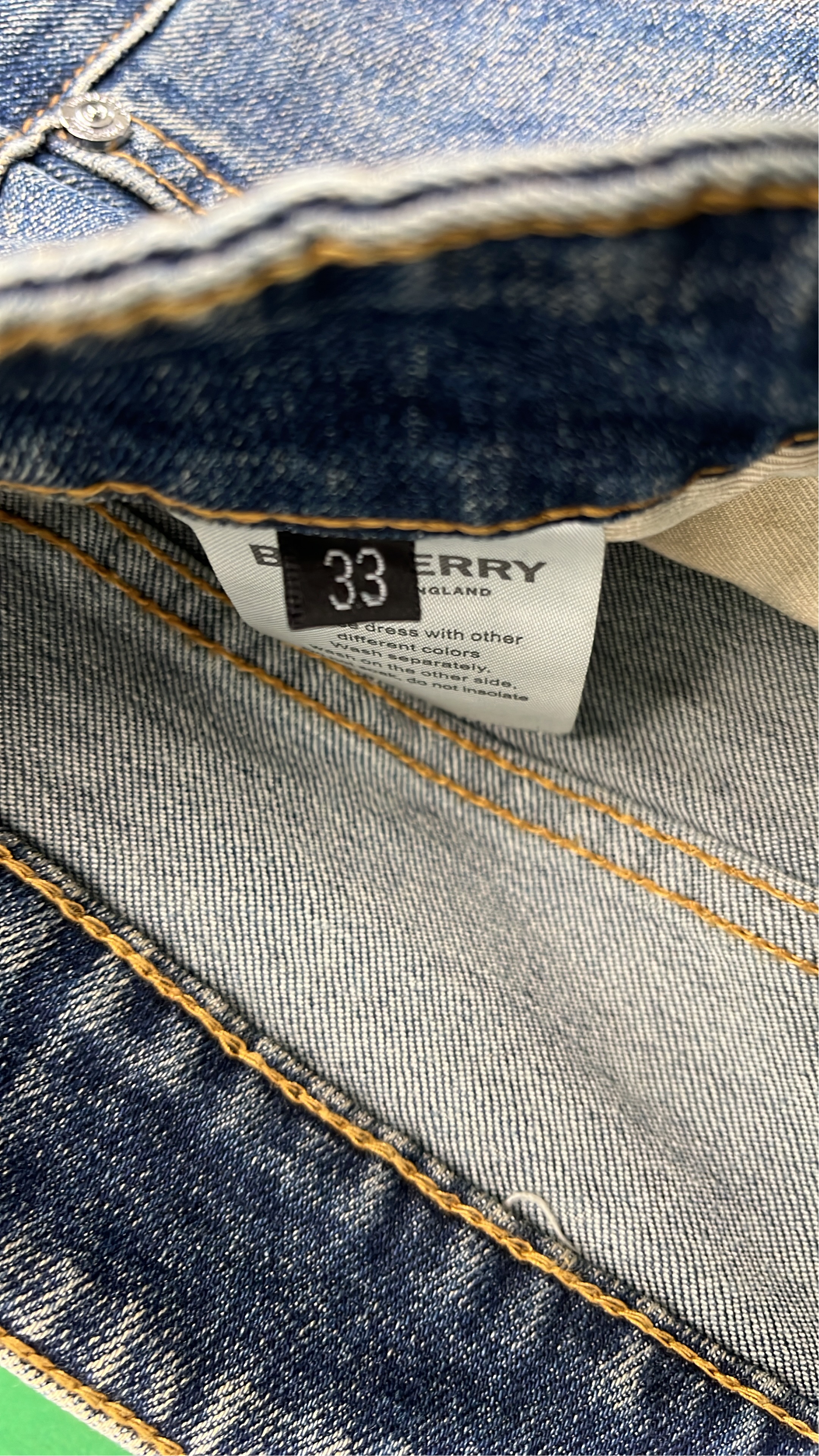 Burberry Men's Denim Jeans with Iconic Check Pocket Design