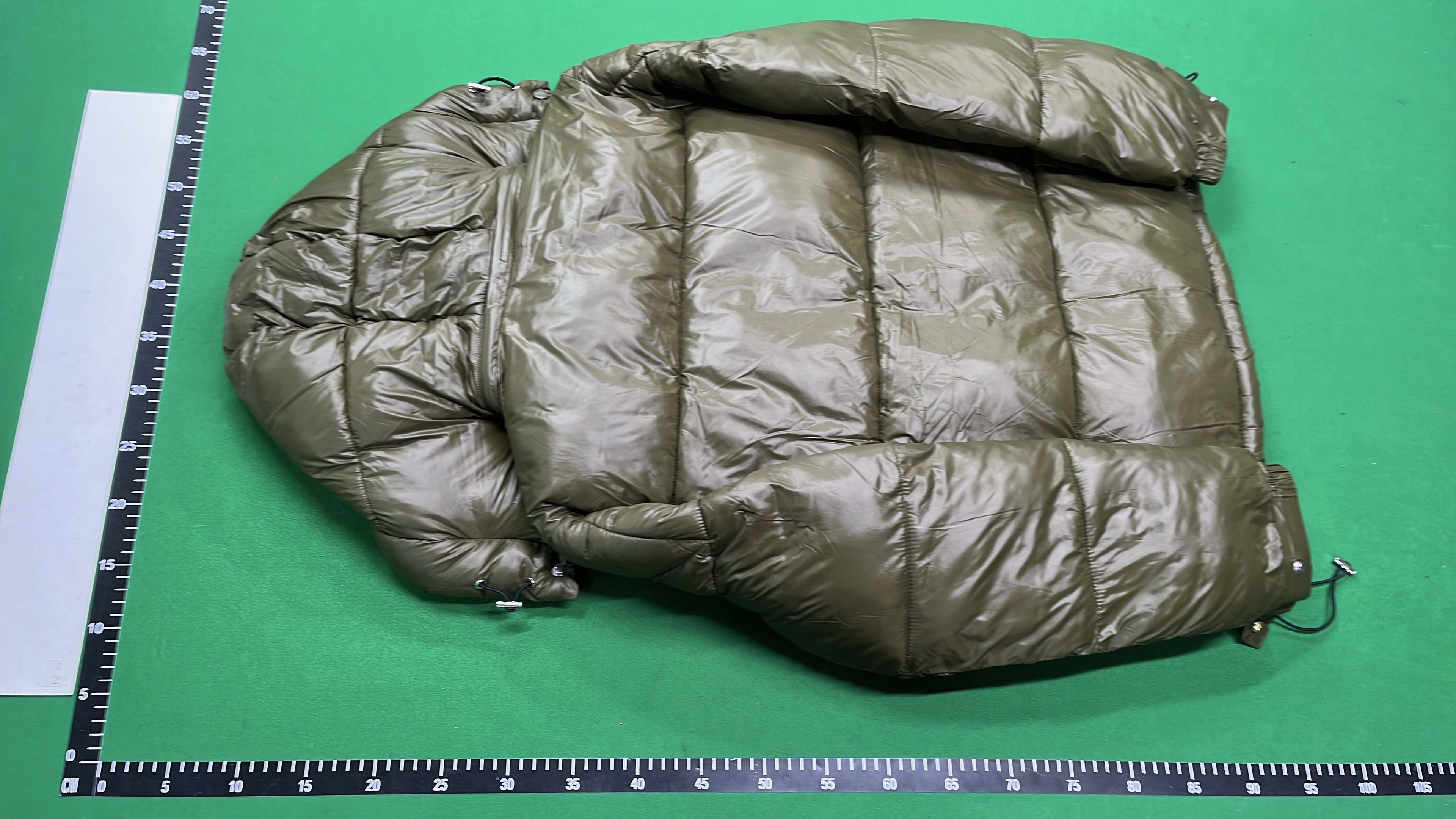 Moncler Black Puffer Jacket with Red White Stripe