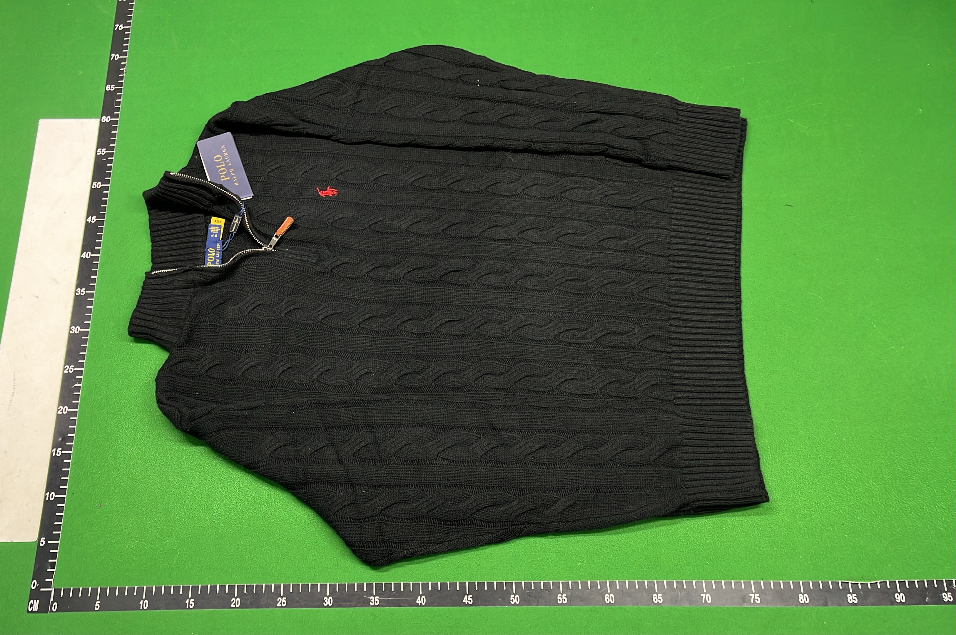 White Cable Knit Half-Zip Sweater for Men