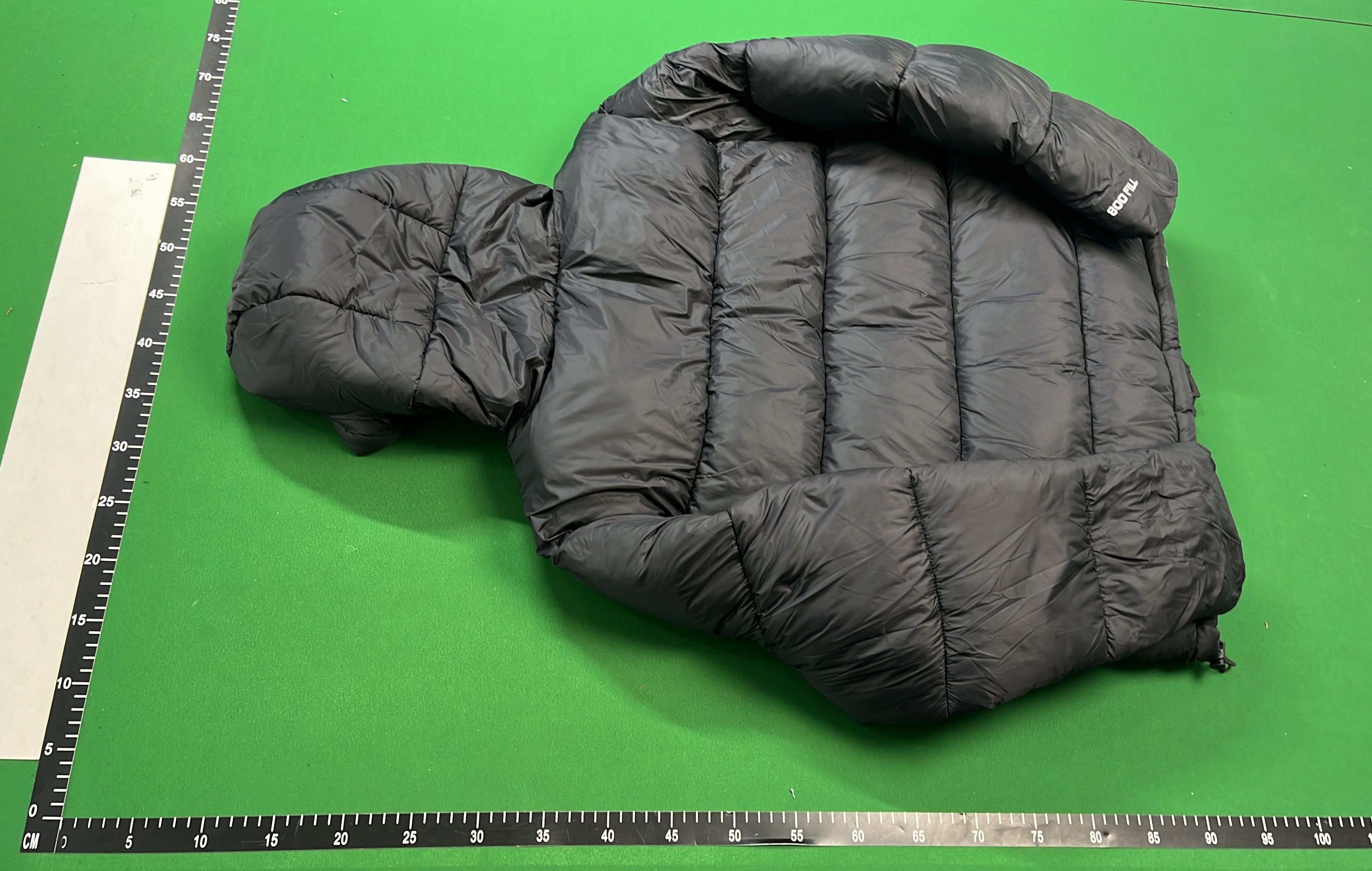 Stussy Black Grey Puffer Jacket with Hood