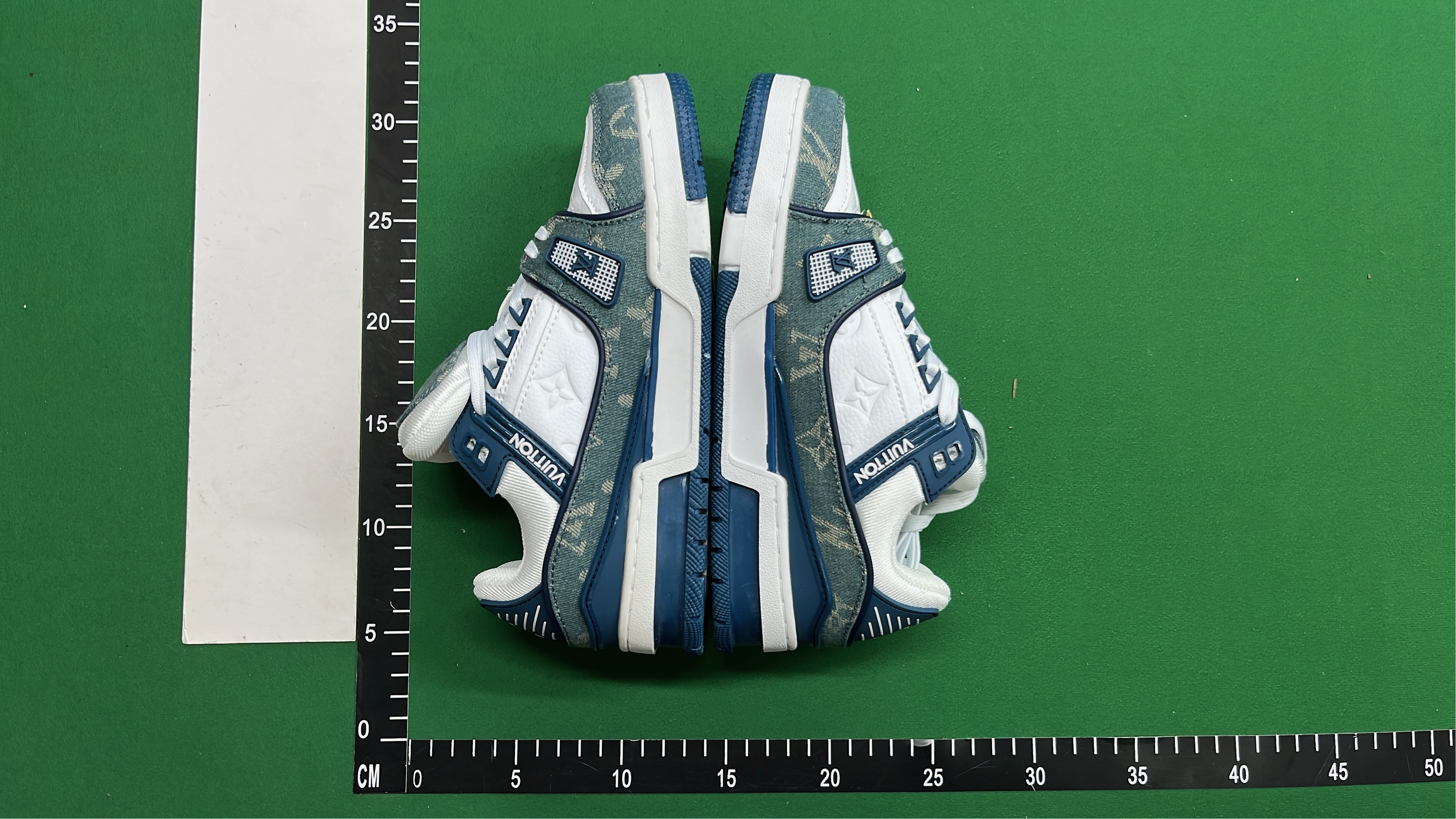 LV Trainer Sneakers Blue Monogram Denim White Sole