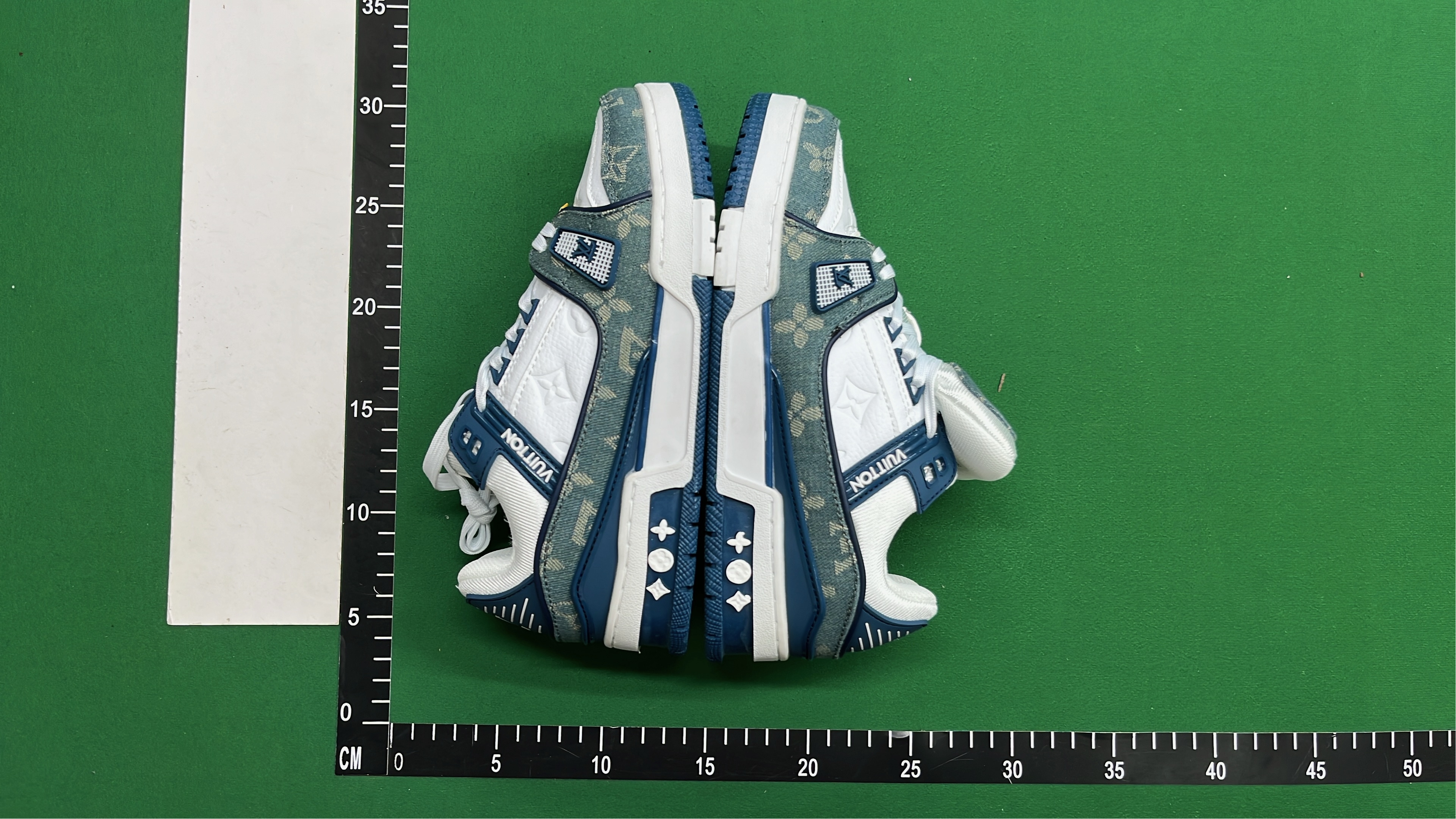 LV Trainer Sneakers Blue Monogram Denim White Sole