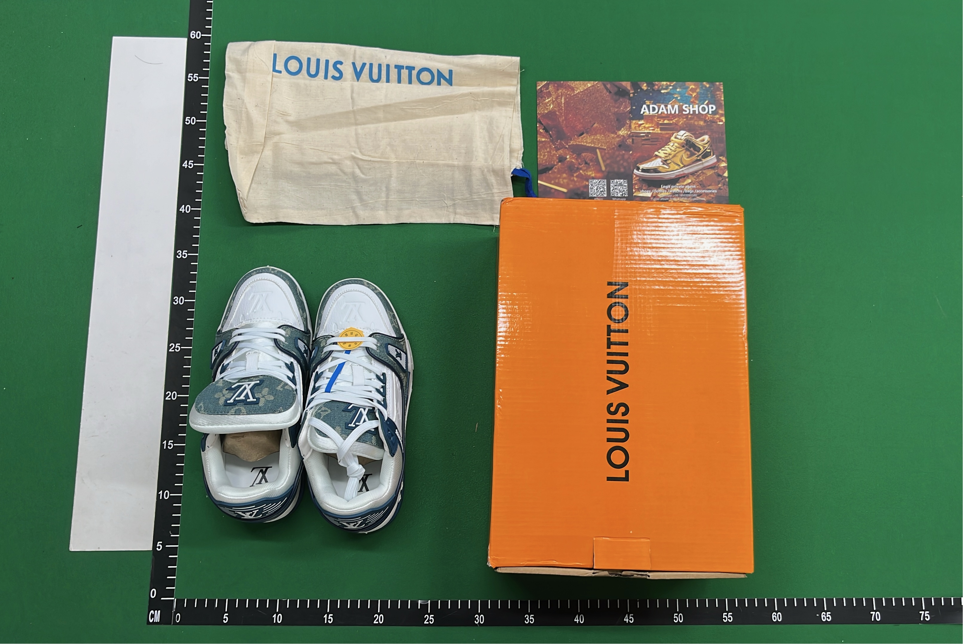 LV Trainer Sneakers Blue Monogram Denim White Sole