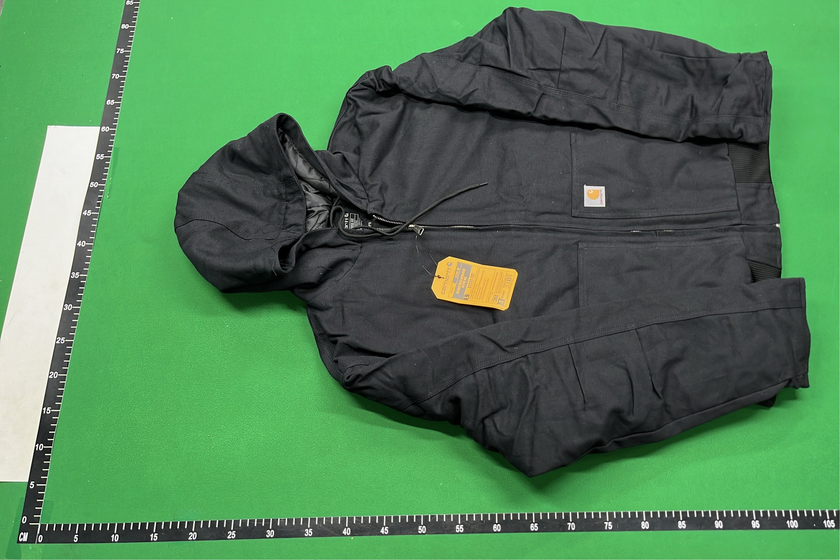 Carhartt Dark Green Work Jacket with Zip Front and Pockets