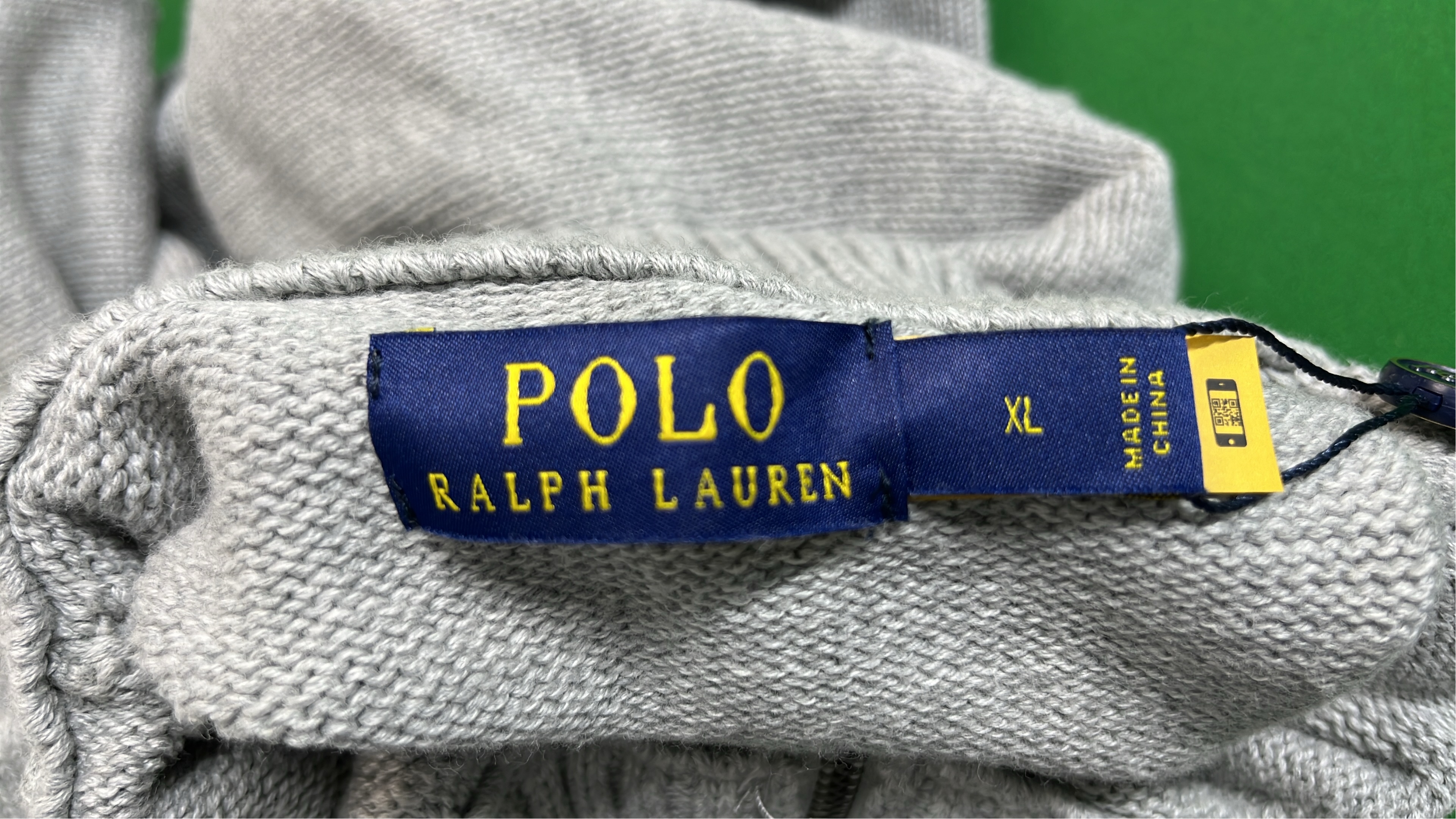 Men's Gray Half-Zip Sweater with Pony Logo