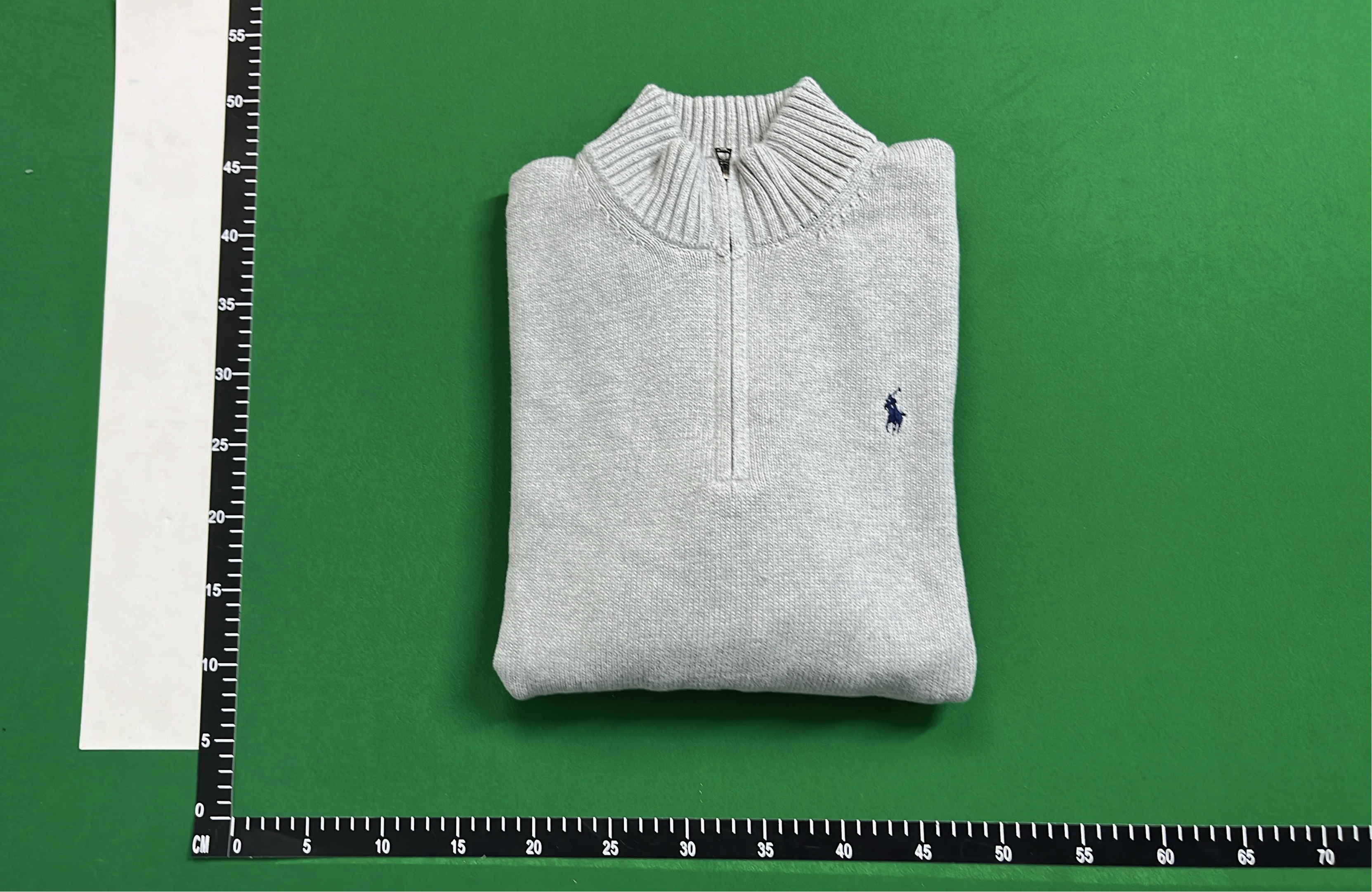 Men's Gray Half-Zip Sweater with Pony Logo