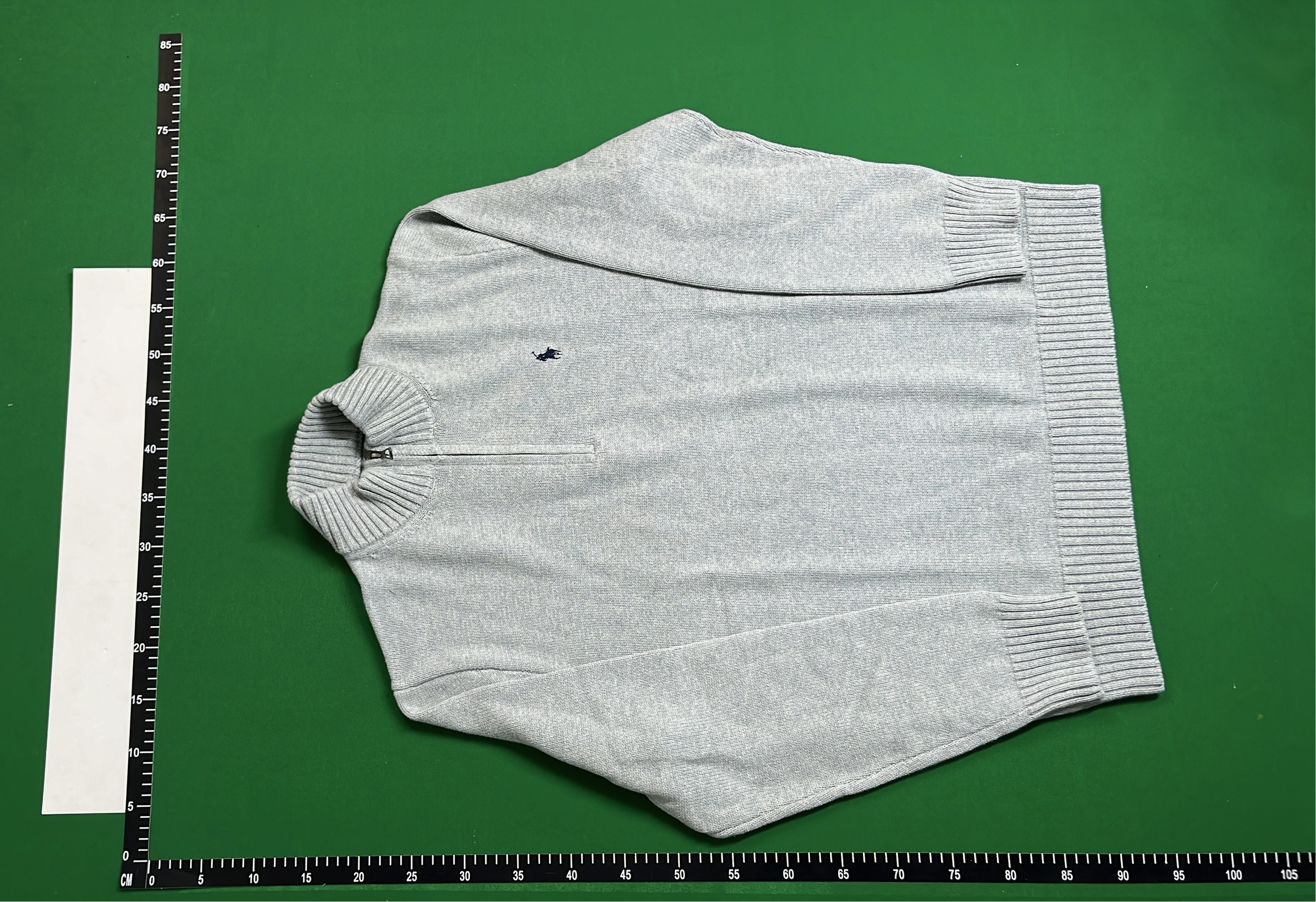 Men's Gray Half-Zip Sweater with Pony Logo