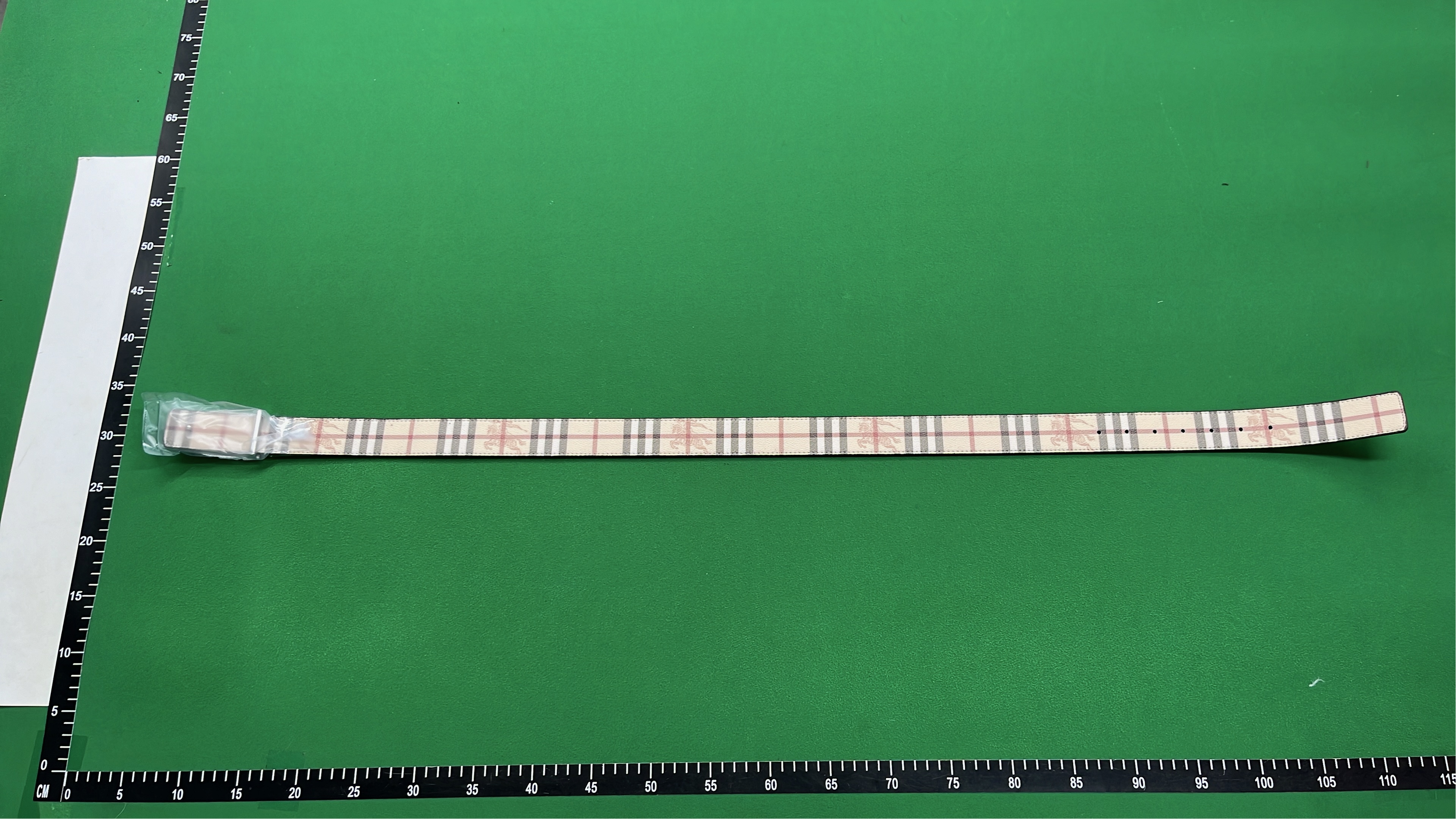 Burberry Monogram Belt with TB Logo - Black Check Pattern