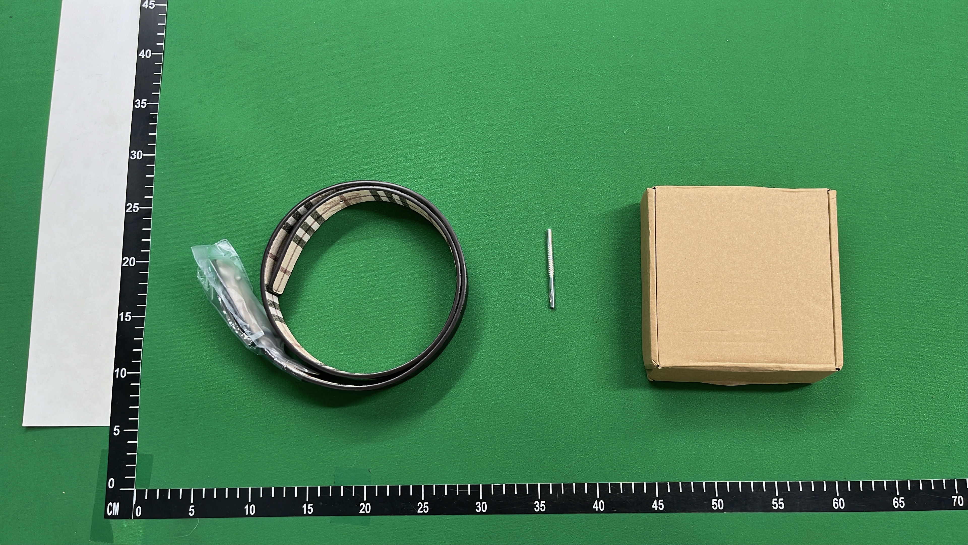 Burberry Monogram Belt with TB Logo - Black Check Pattern
