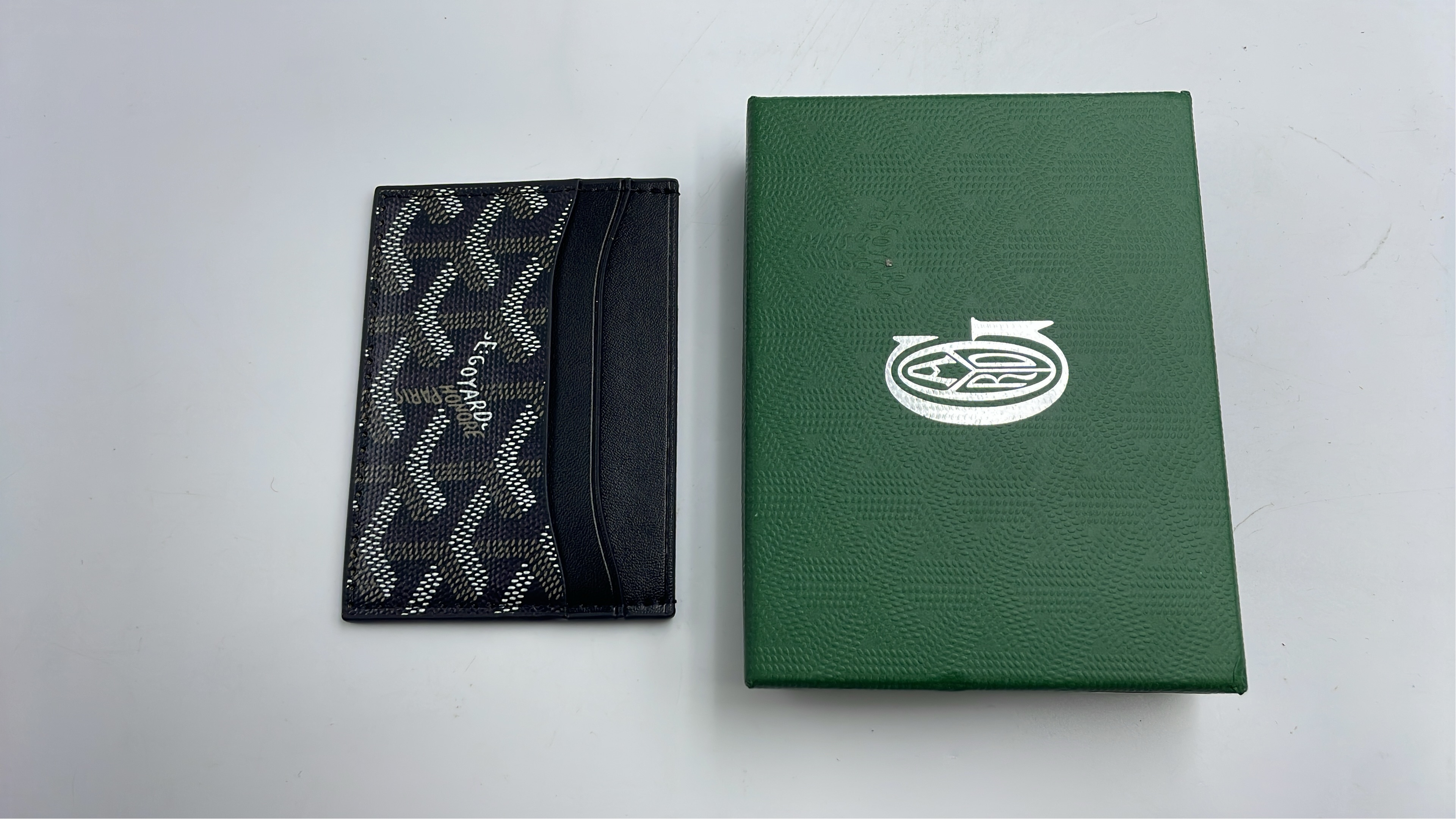 Goyard Card Holder White Patterned Design