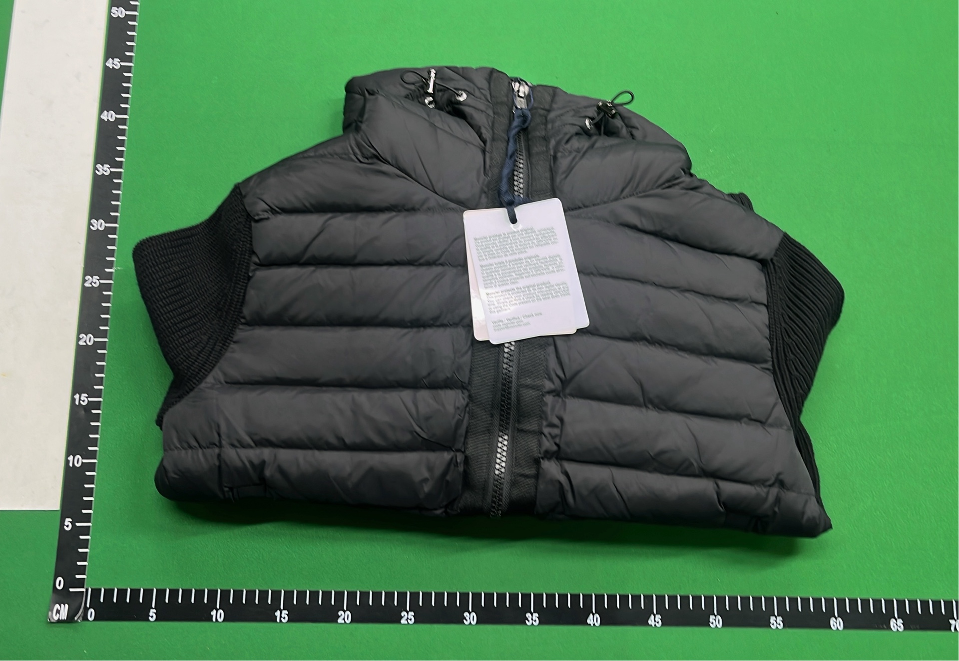 Olive Green Puffer Vest with High Collar