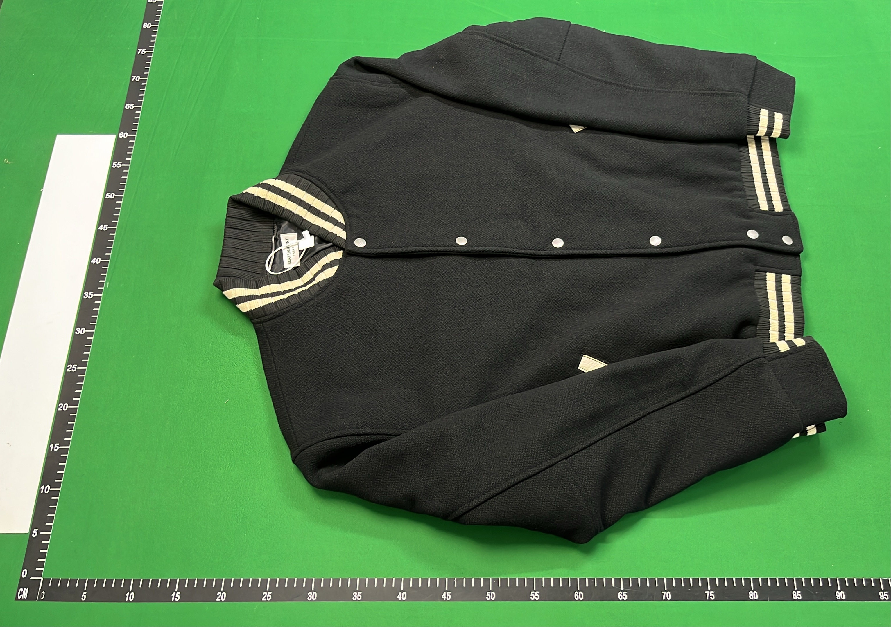 Black Knit Sweater with White Stripes - Classic Sport Style