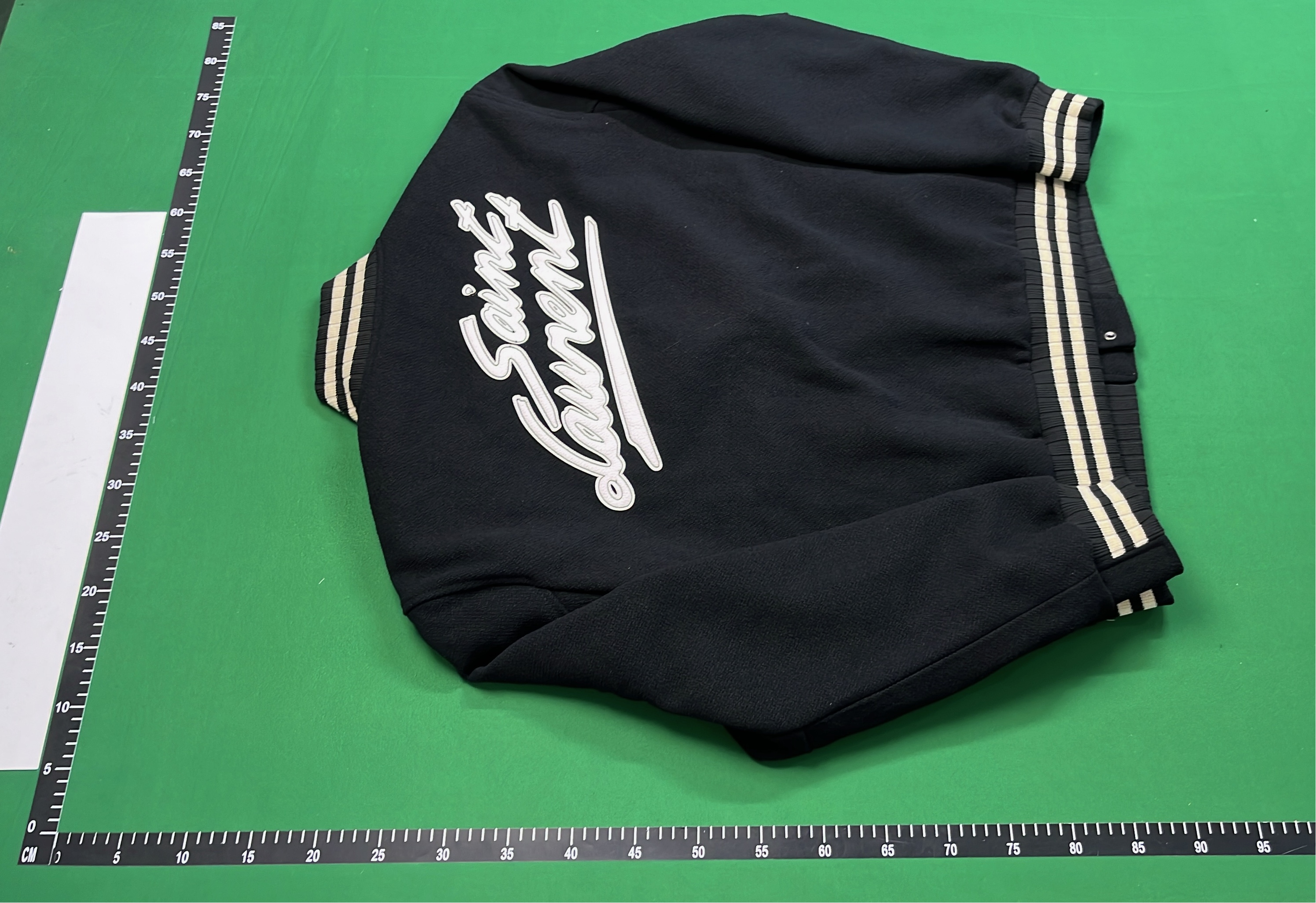 Black Knit Sweater with White Stripes - Classic Sport Style