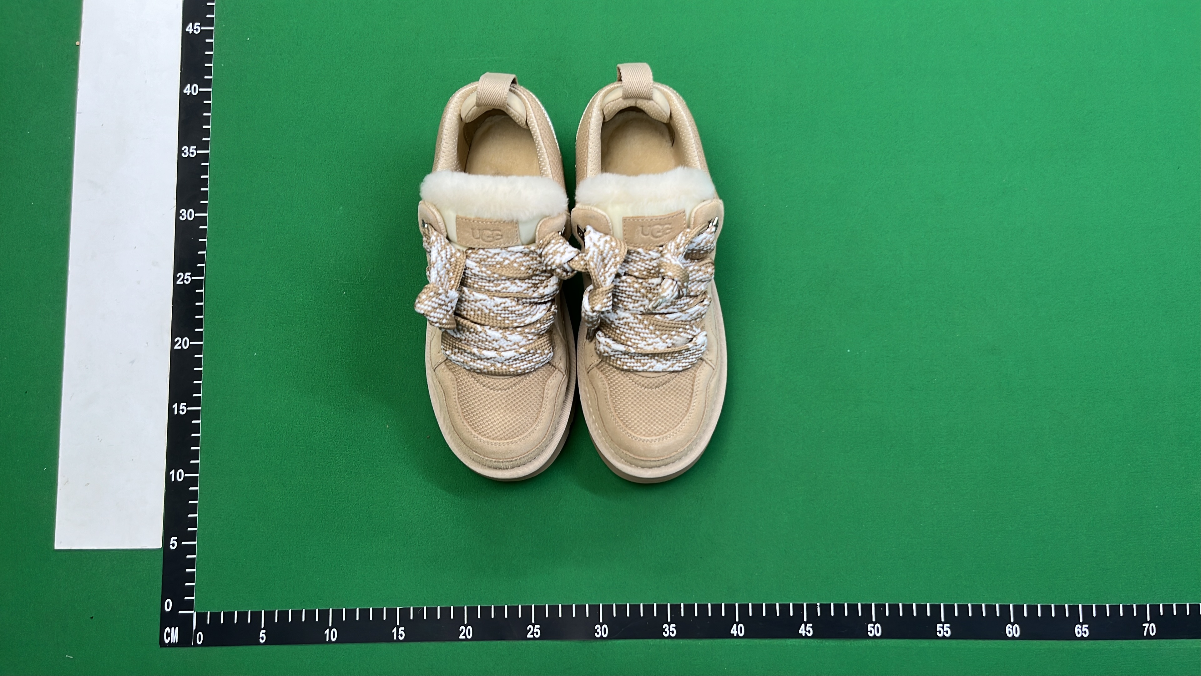 UGG Black Sneakers with Faux Fur Laces and Chunky Sole