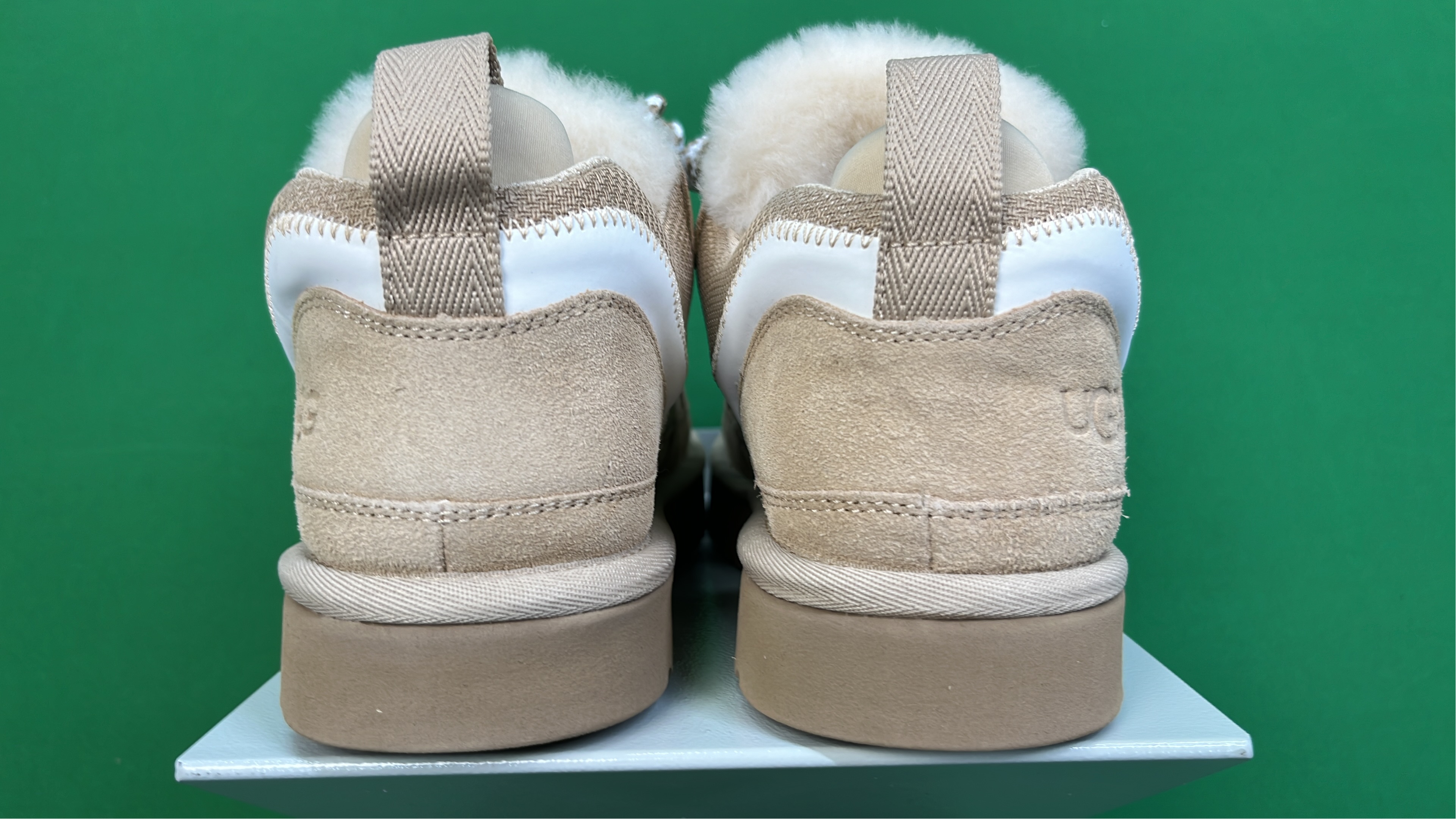 UGG Black Sneakers with Faux Fur Laces and Chunky Sole