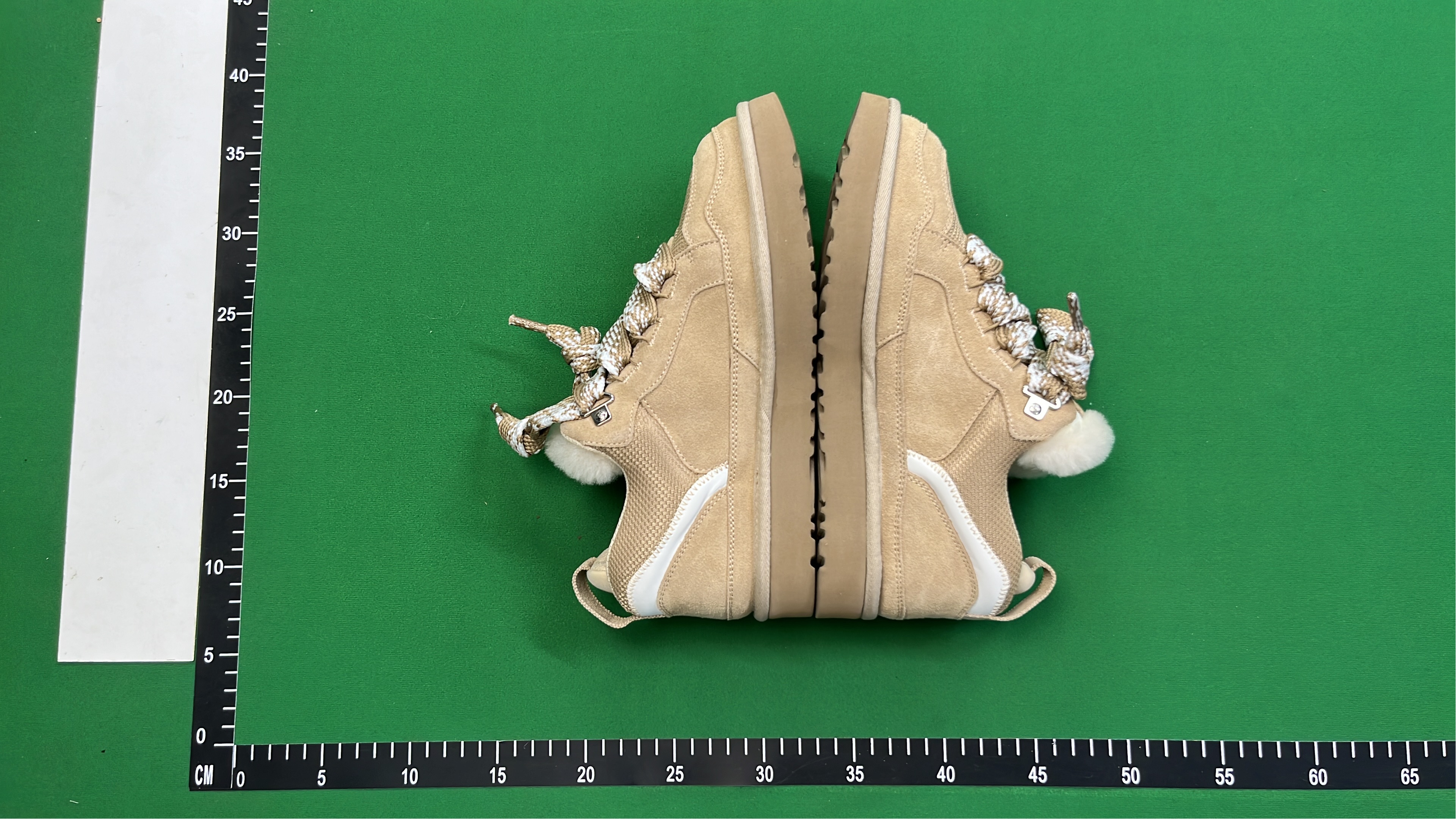 UGG Black Sneakers with Faux Fur Laces and Chunky Sole
