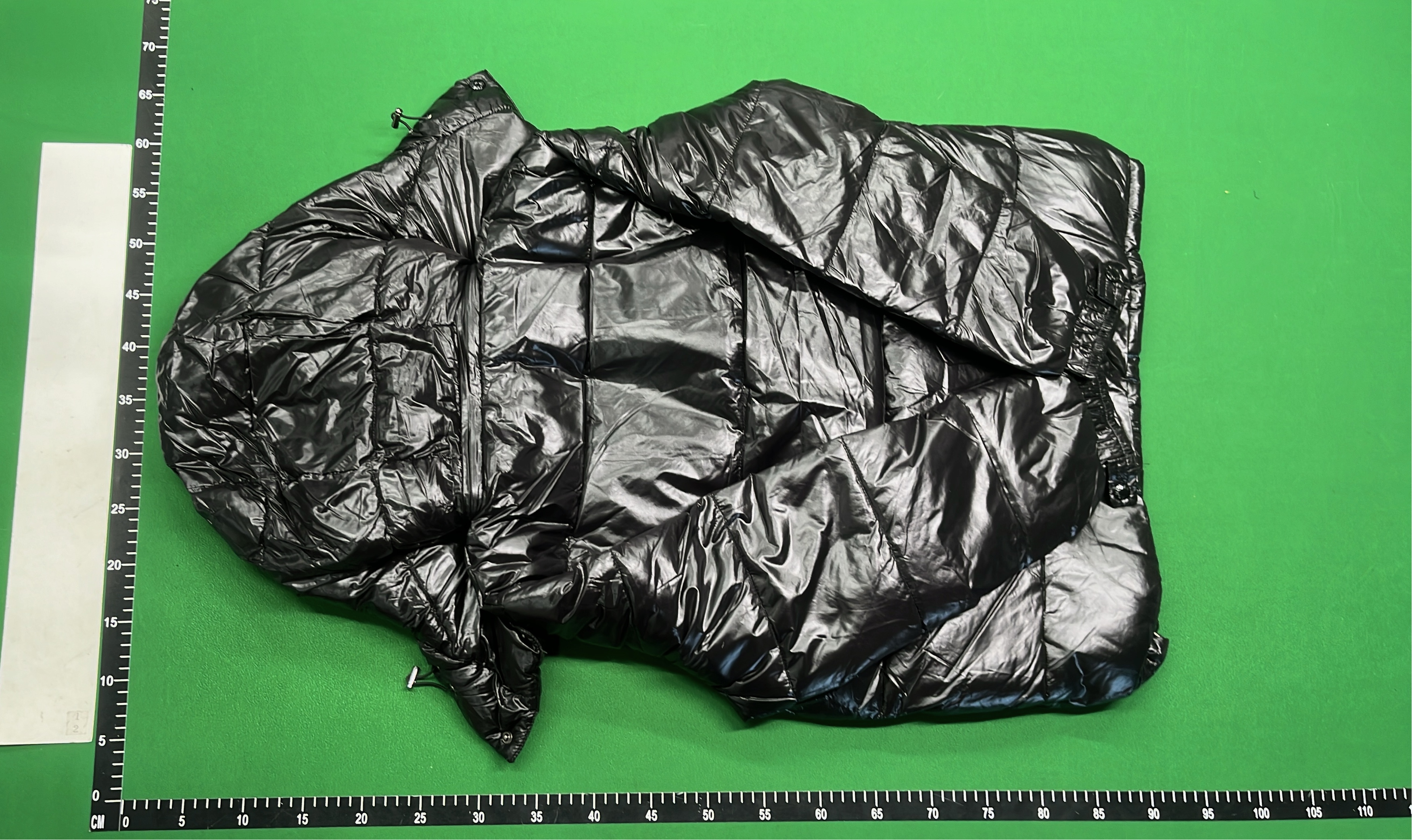 Black Moncler Down Jacket with Detachable Hood and Logo Patch