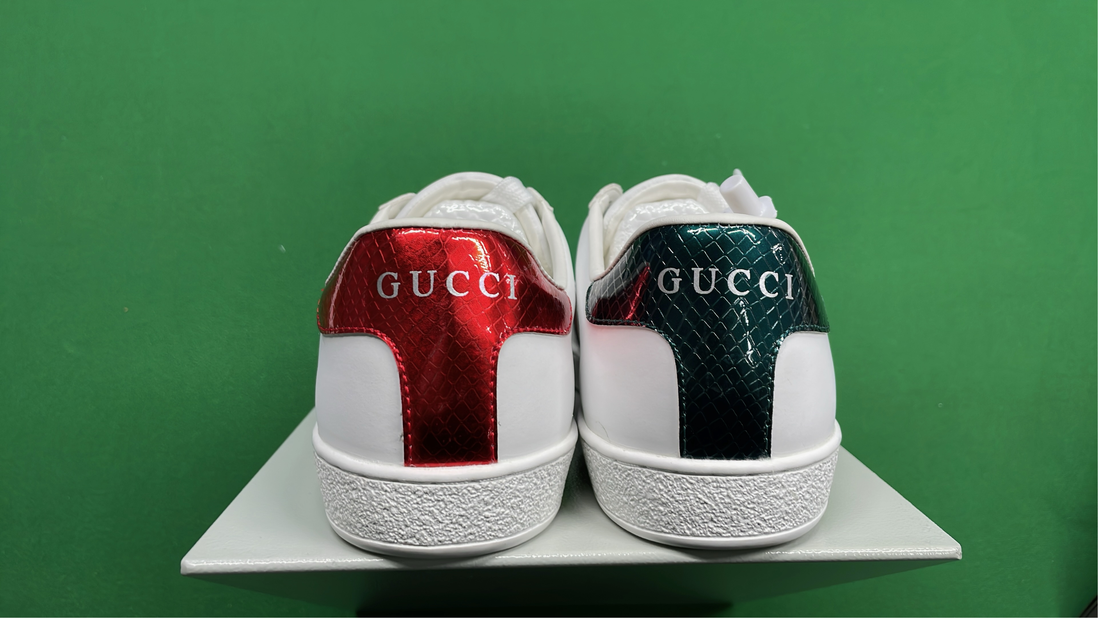 Gucci Ace Sneakers with Cherry and Web Detail - White Leather