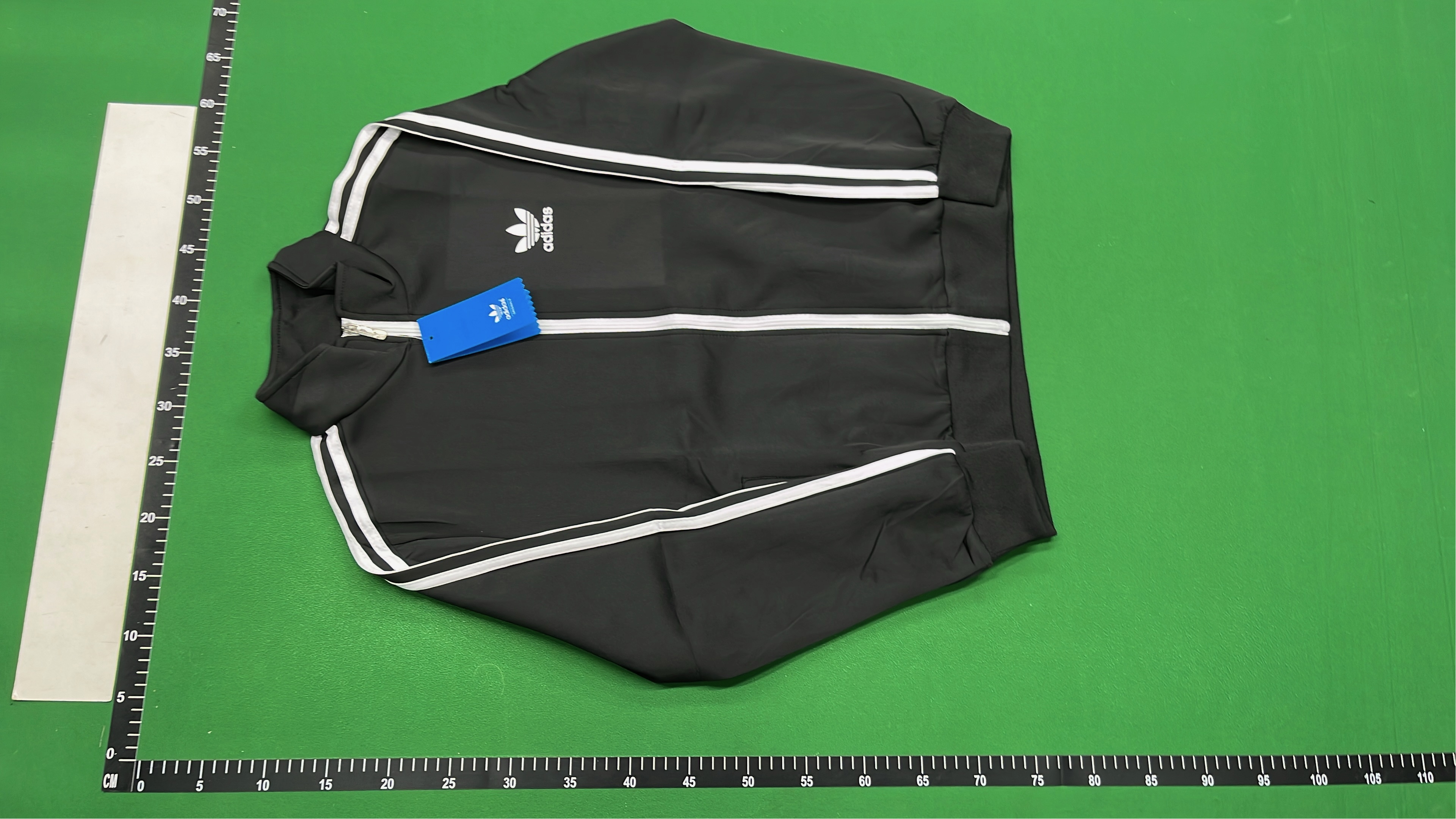 Adidas Black Track Suit with White Stripes