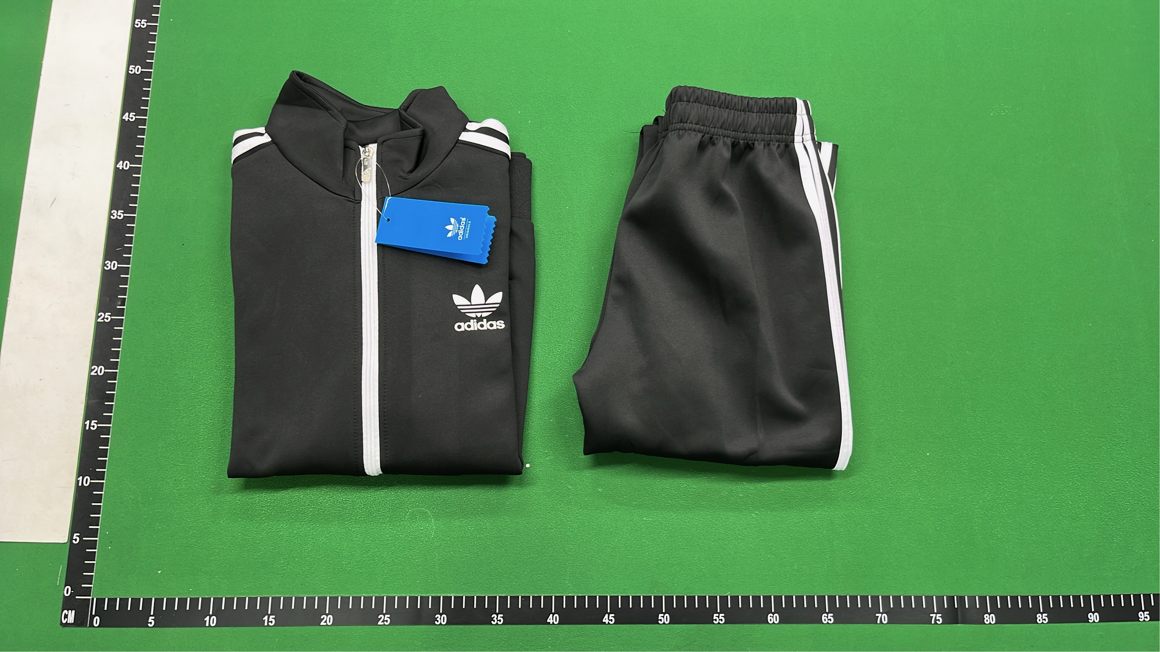 Adidas Black Track Suit with White Stripes