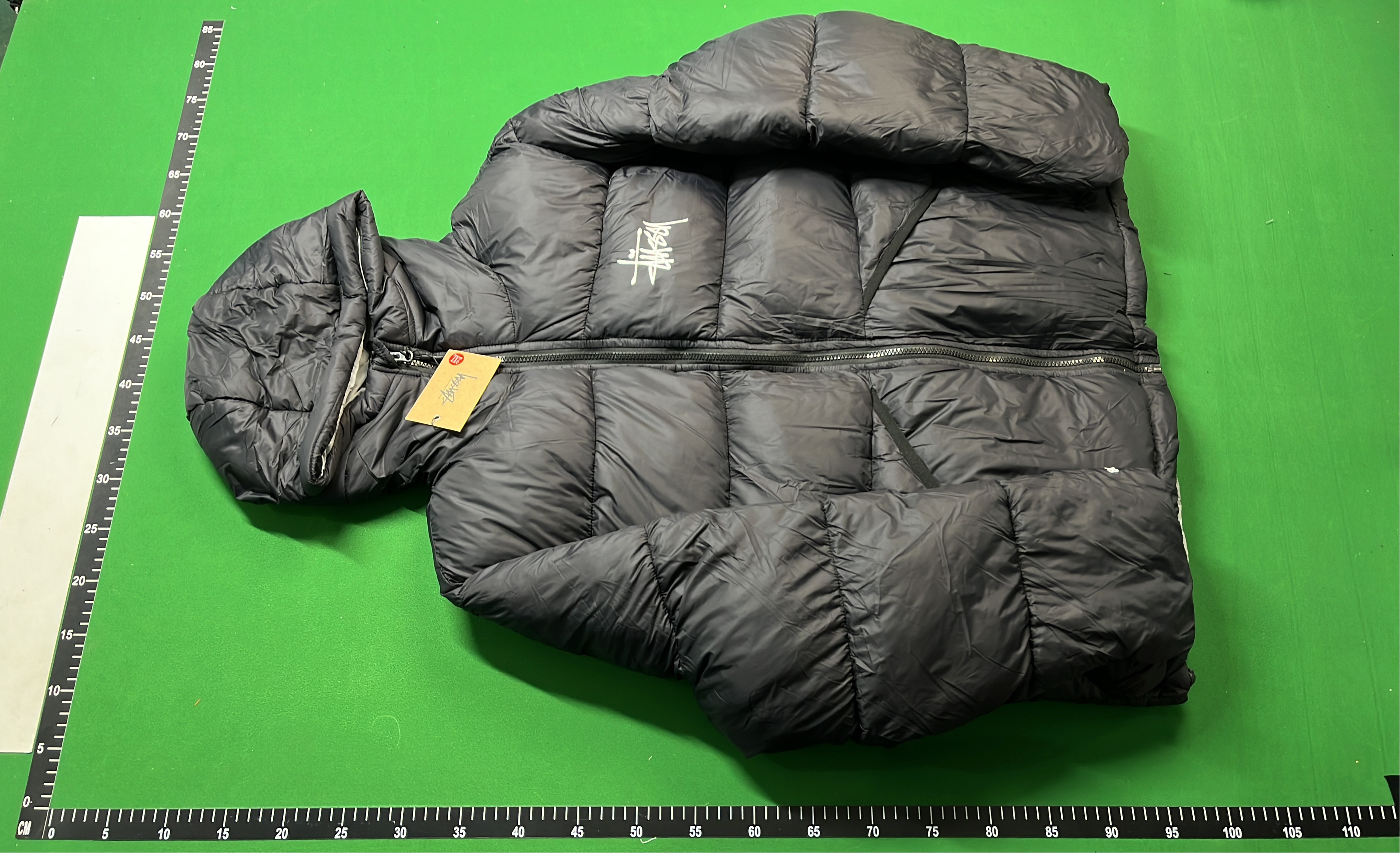 Stussy Down Jacket 800 Fill - Black, White, Pink Hooded Winter Coat