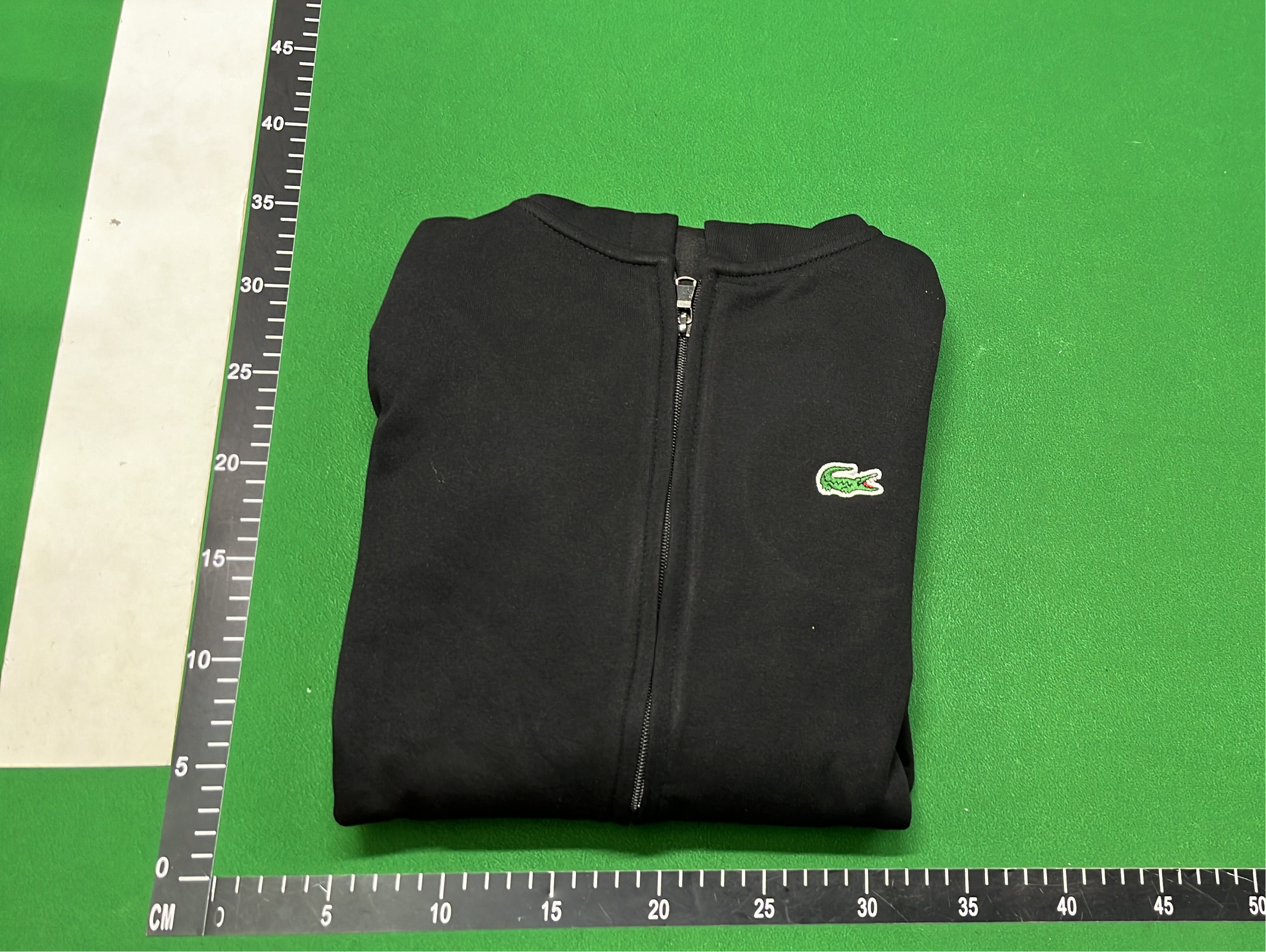 Navy Blue Lacoste Zip-Up Hoodie with Crocodile Logo