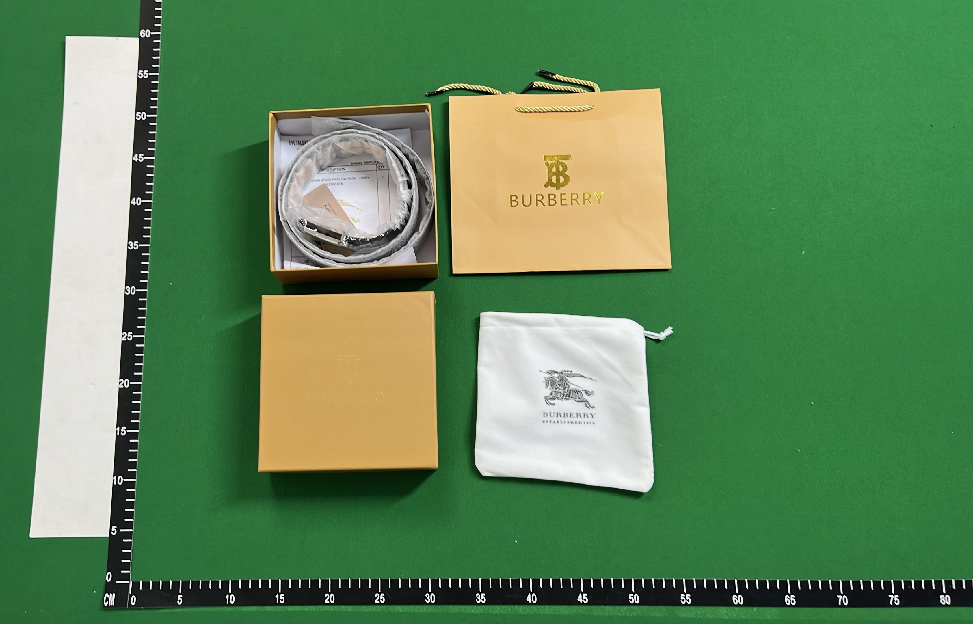 Burberry Check Pattern Belt with Iconic Buckle