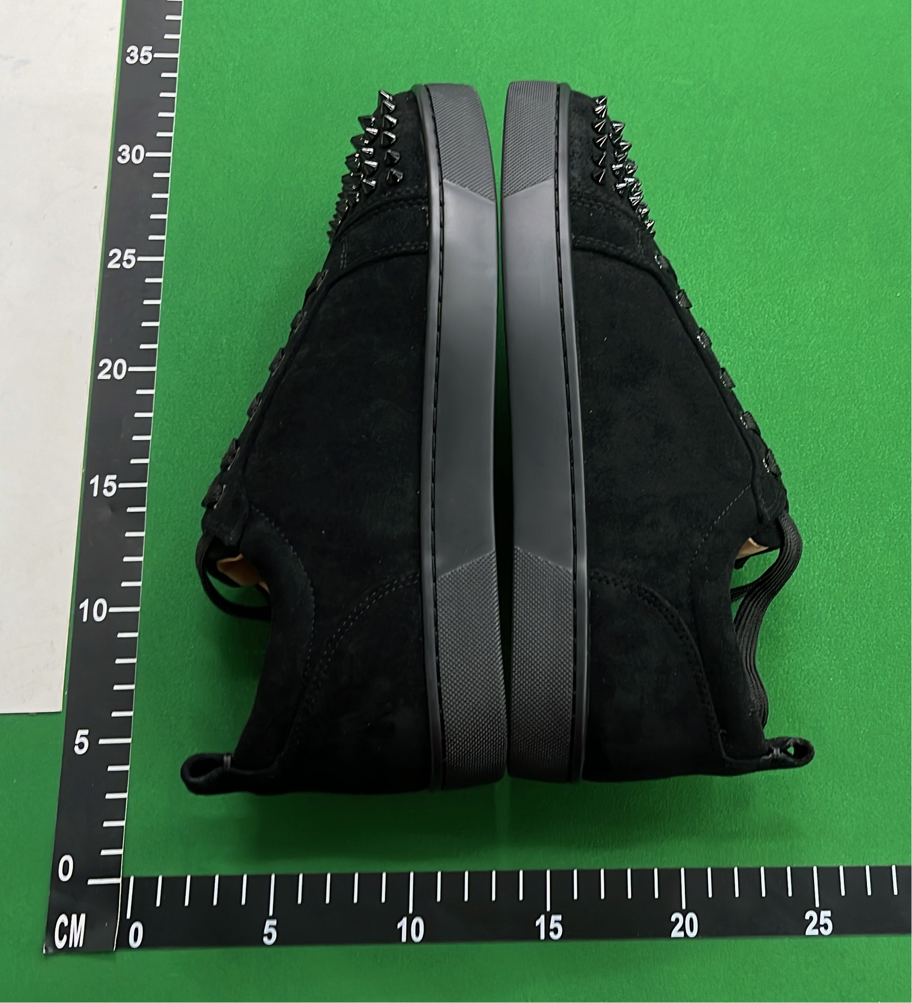 Black Spiked Leather Sneakers for Men